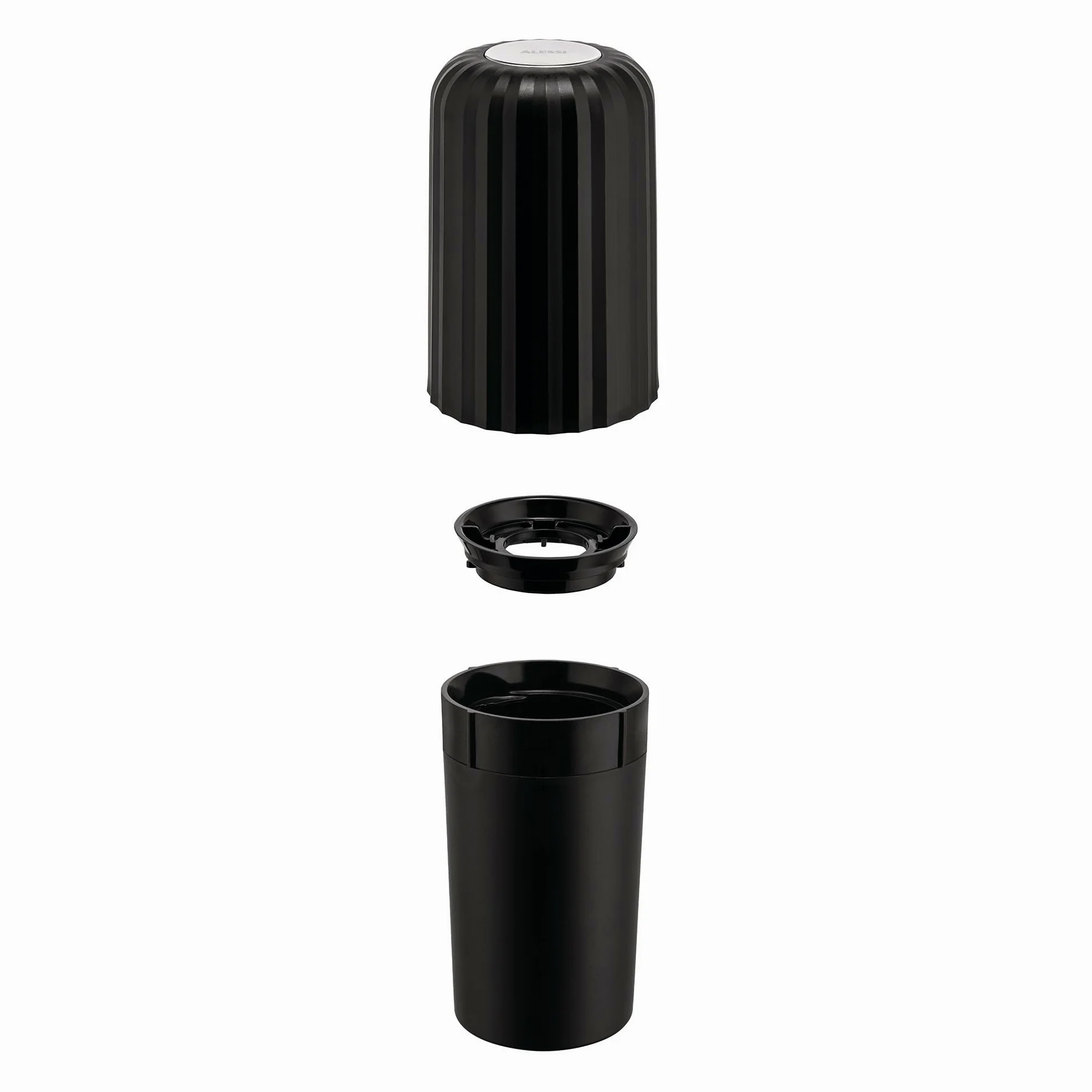 Alessi Plissé MDL20 B - Cápsulas Vacías para Cápsulas Compatibles con Máquinas Nespresso y Vertuo, en Resina Termoplástica, Diámetro 8.3 cm, Negro
