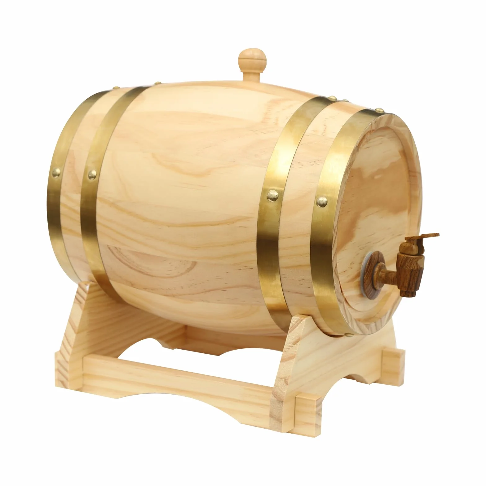 Barril de vino de madera, barril de cerveza con grifo y soporte, barriles de vino de madera, dispensador de bebidas, grifo Elipse barril de vino, almacenamiento para apartamentos, bares, hoteles (5 L)