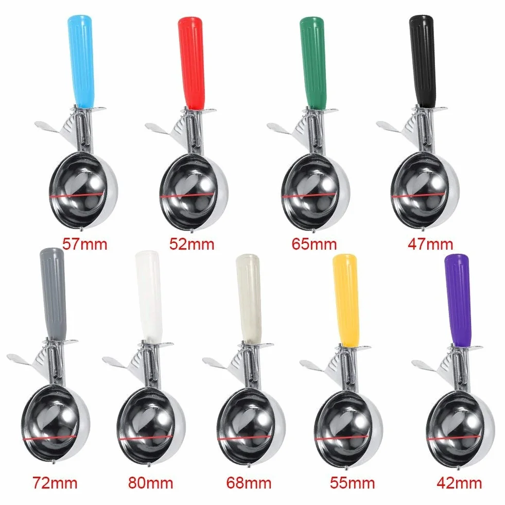Cuchara para cremas heladas de acero inoxidable, cucharas de frutas y verduras, herramienta de cocina de café, 9 tamaños (tamaño: 6,8 cm)