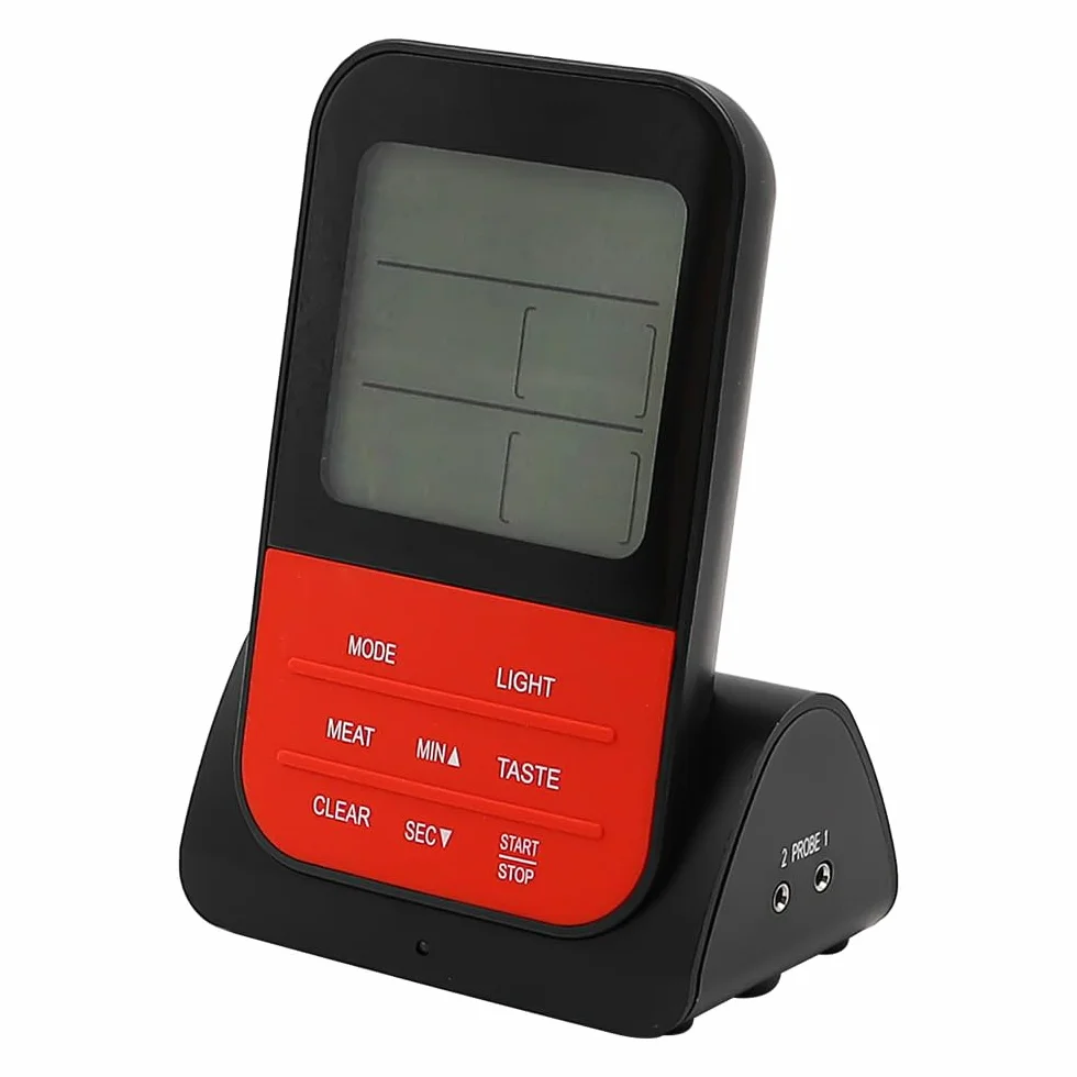 Termómetro Digital de Doble sonda, medidor de Temperatura programable inalámbrico, termómetro de Parrilla de Barbacoa para cocinar a Prueba de Agua, Termometro Barbacoa para Horno Carne Comida
