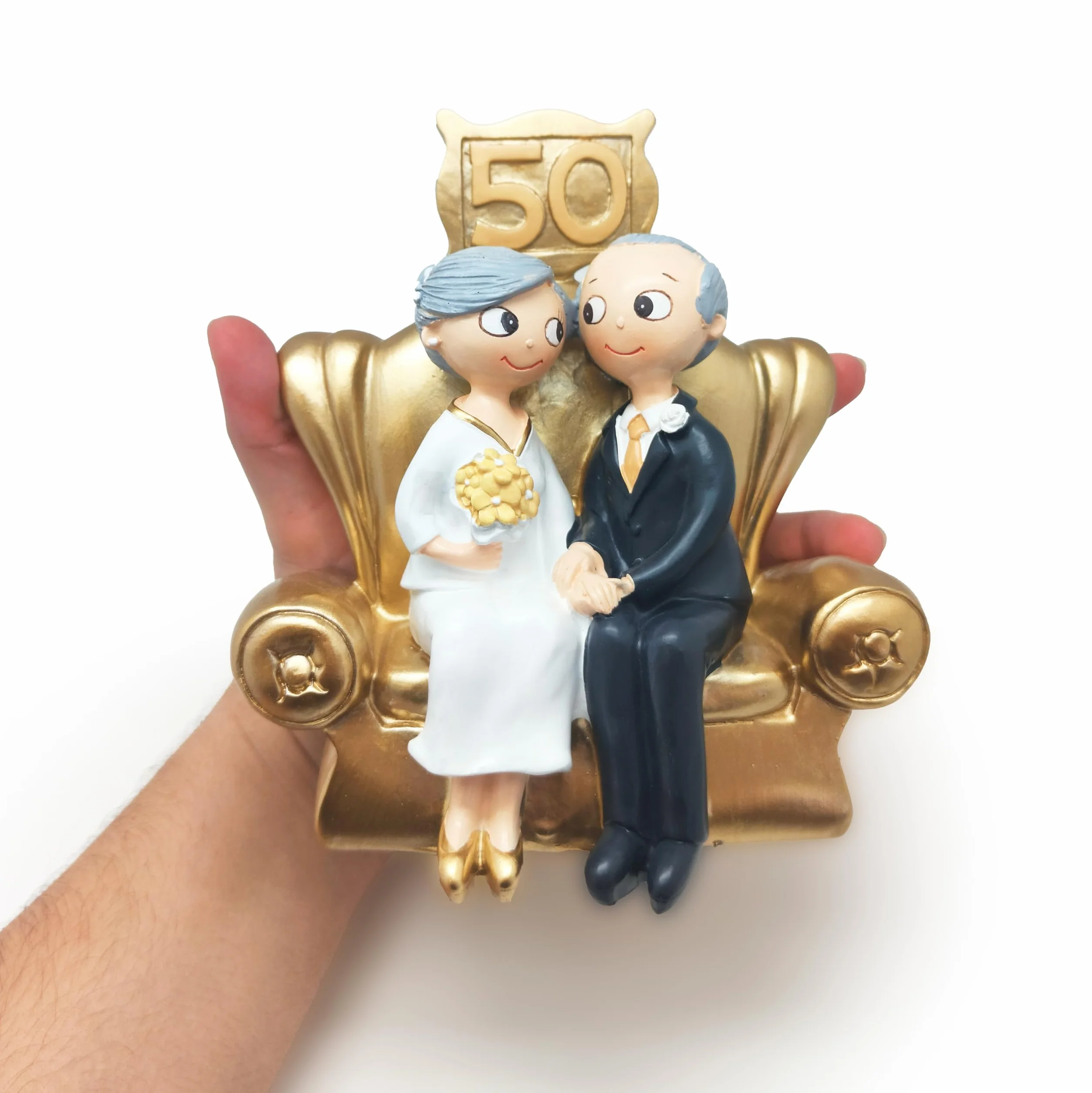 Mopec Pop & Fun Figura para Tarta de Bodas de Oro 50 Aniversario 16 x 16,5 cm Dorado Oscuro