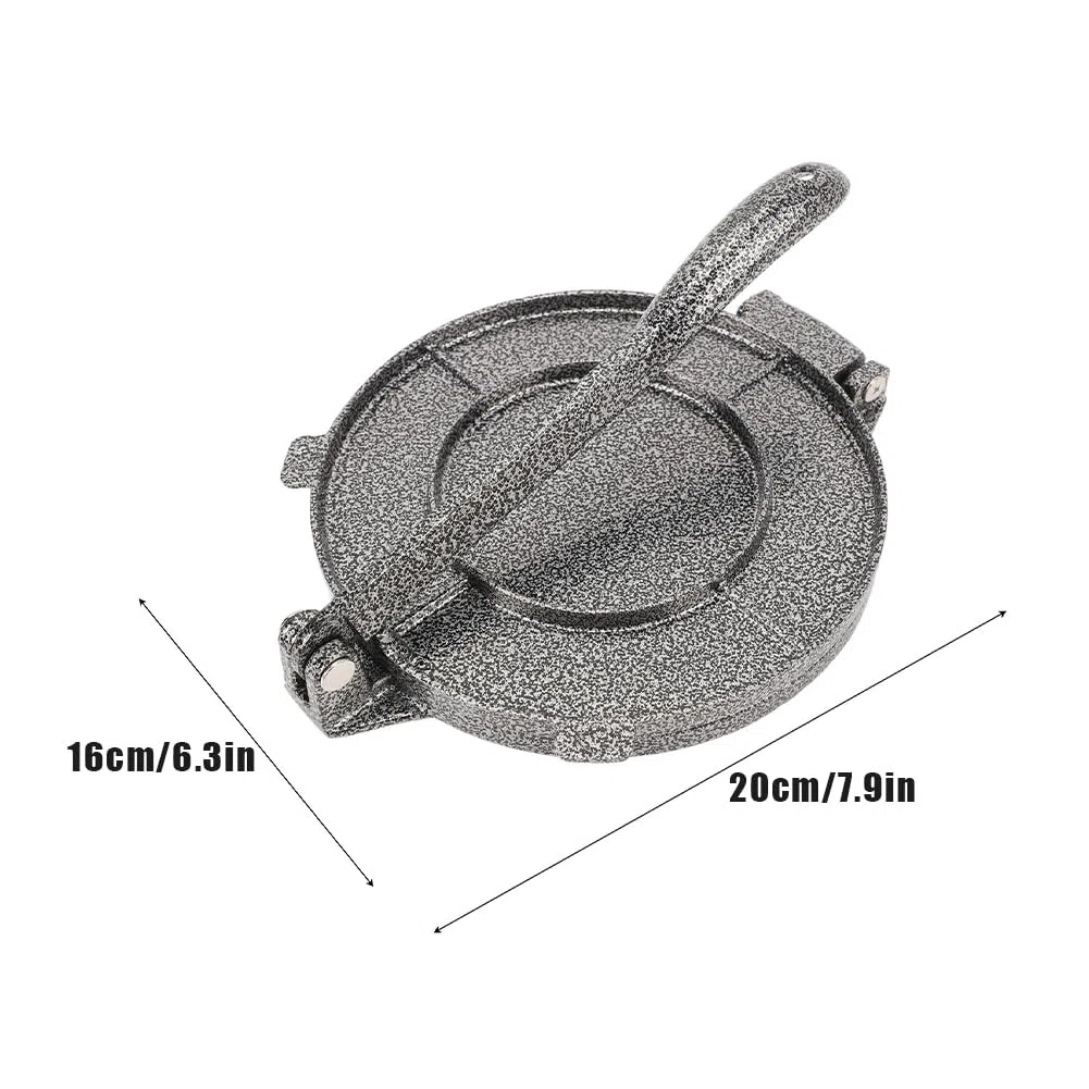 Prensa para Tortillas de Aluminio de 20x17x5 cm de Servicio Pesado | Herramienta de Cocina Casera de Fácil Manejo para Preparar Quesadillas Panes Planos y Chapati Indio
