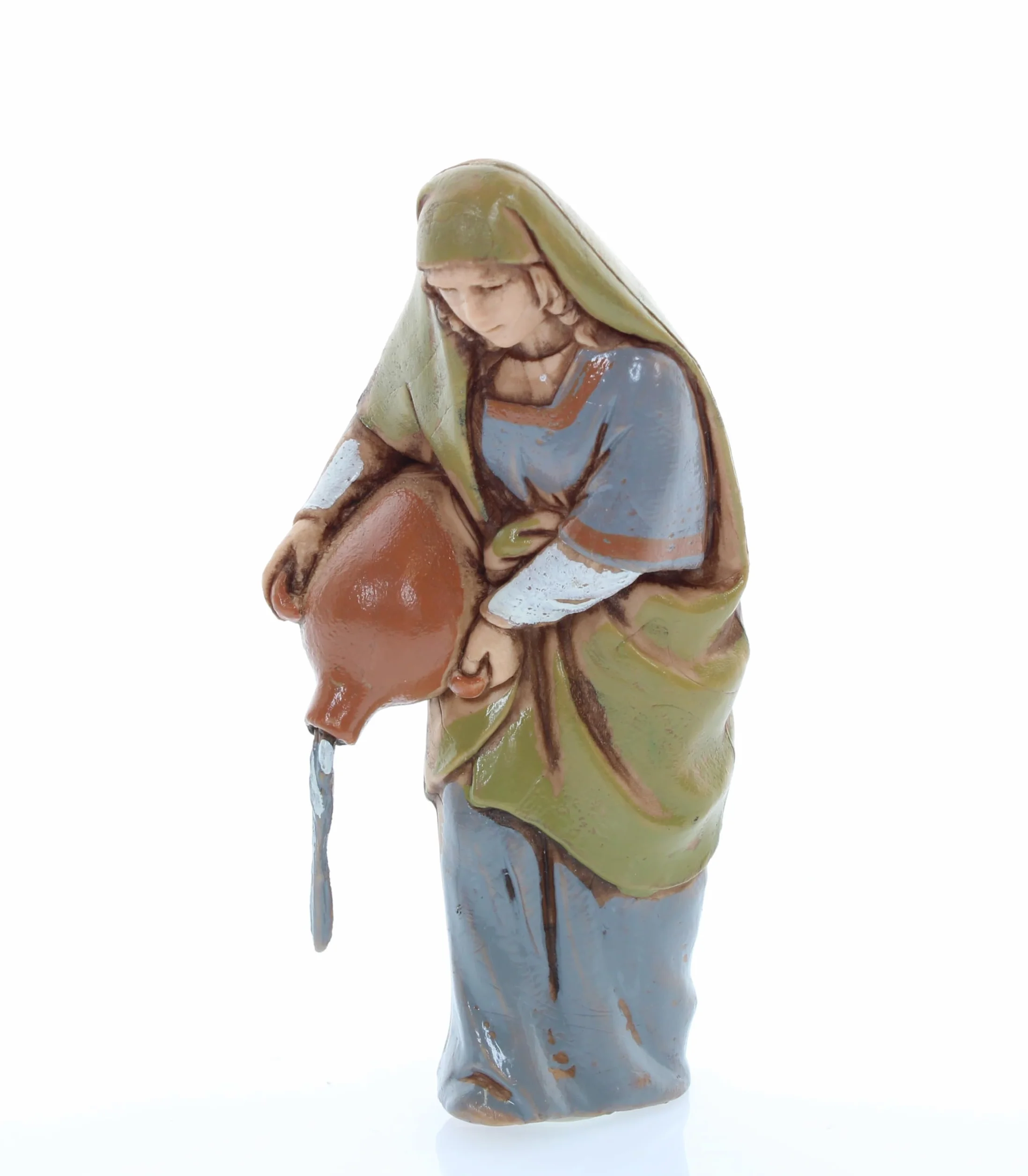 Moranduzzo Set Mujeres en el Pozo y Camelleros para Belén de 10 cm – Standard 10 – Escala 1:20 – Figuras irrompibles, pintadas a Mano, Escultor M. Landi, Made in Italy