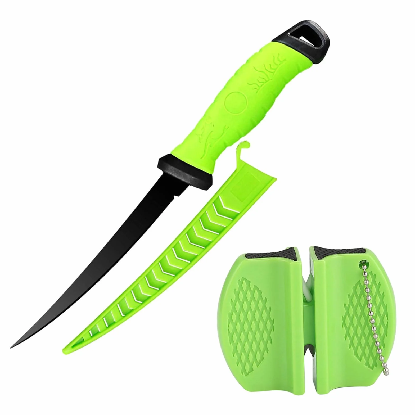 Comioke Cuchillo Deshuesador 7 Pulgadas para Filetear Pescado y Carne con Funda y Afilador