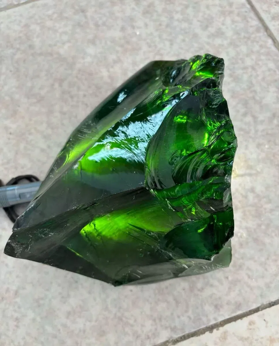 190-200 g 1 Bolsa Piedra Esmeralda Vidrio Cristal Crudo Artesanía Decorativa Grano Grande