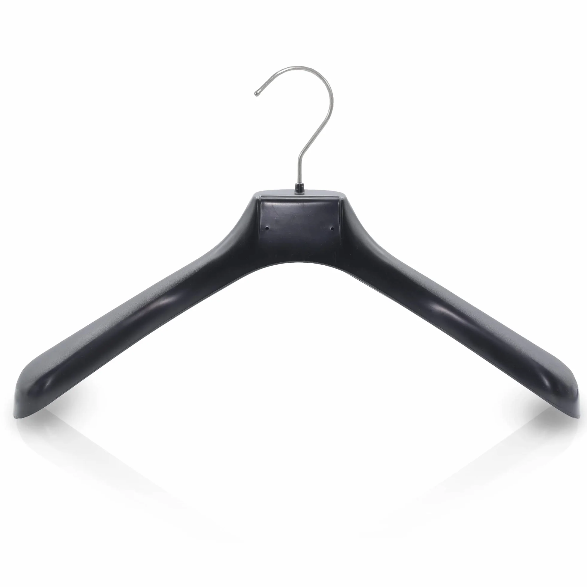 Kiroplast 12 Perchas de Plástico Antideslizante para Abrigos, Perchas Ropa Chaquetas Abrigos Extra Grandes para Hombre y Mujer (45cm)