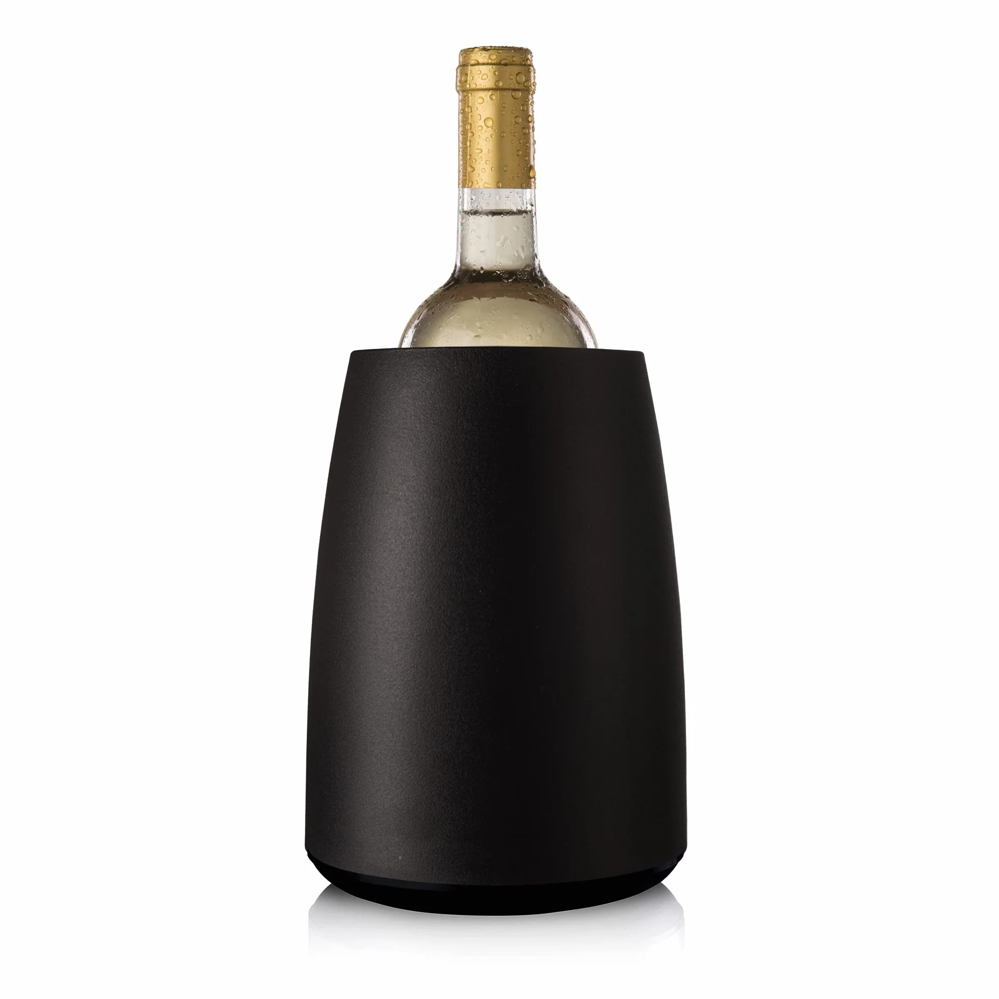 Vacu Vin Enfriador de Vino en Acero Inoxidable - Enfriador de Botellas Reutilizable para Botellas Estándar - Color Negro
