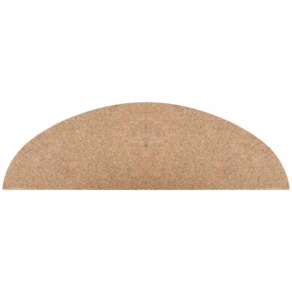 vidaXL Alfombrilla Autoadhesiva de Escalera 10 uds, Alfombra Antideslizantes para Peldaño Lavable y Plegable, Estera para Escaleras, Beige