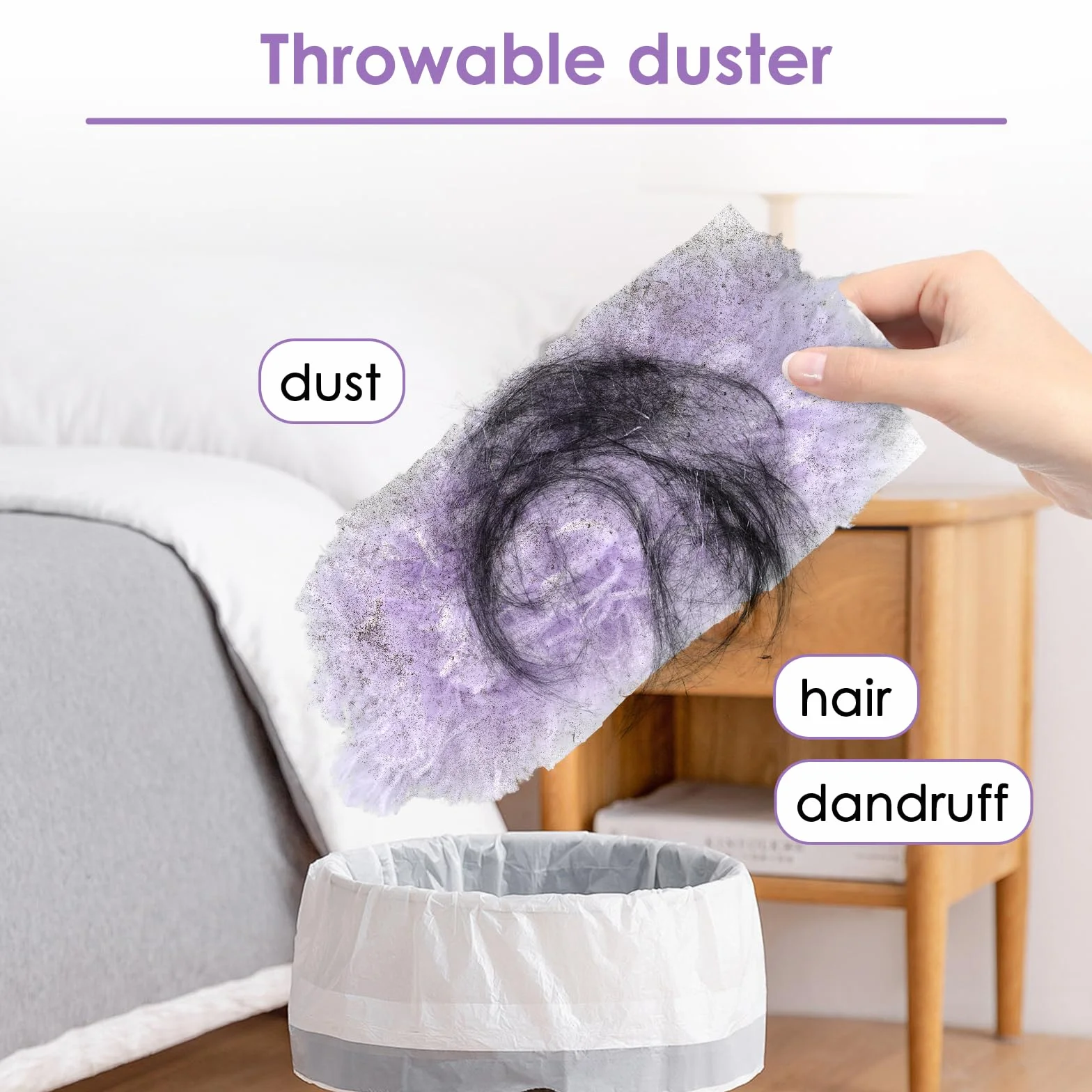 Swiffer Recambios de Plumero Atrapapolvo 360° Multisuperficie Suave, 50 Piezas con Mango Adicional