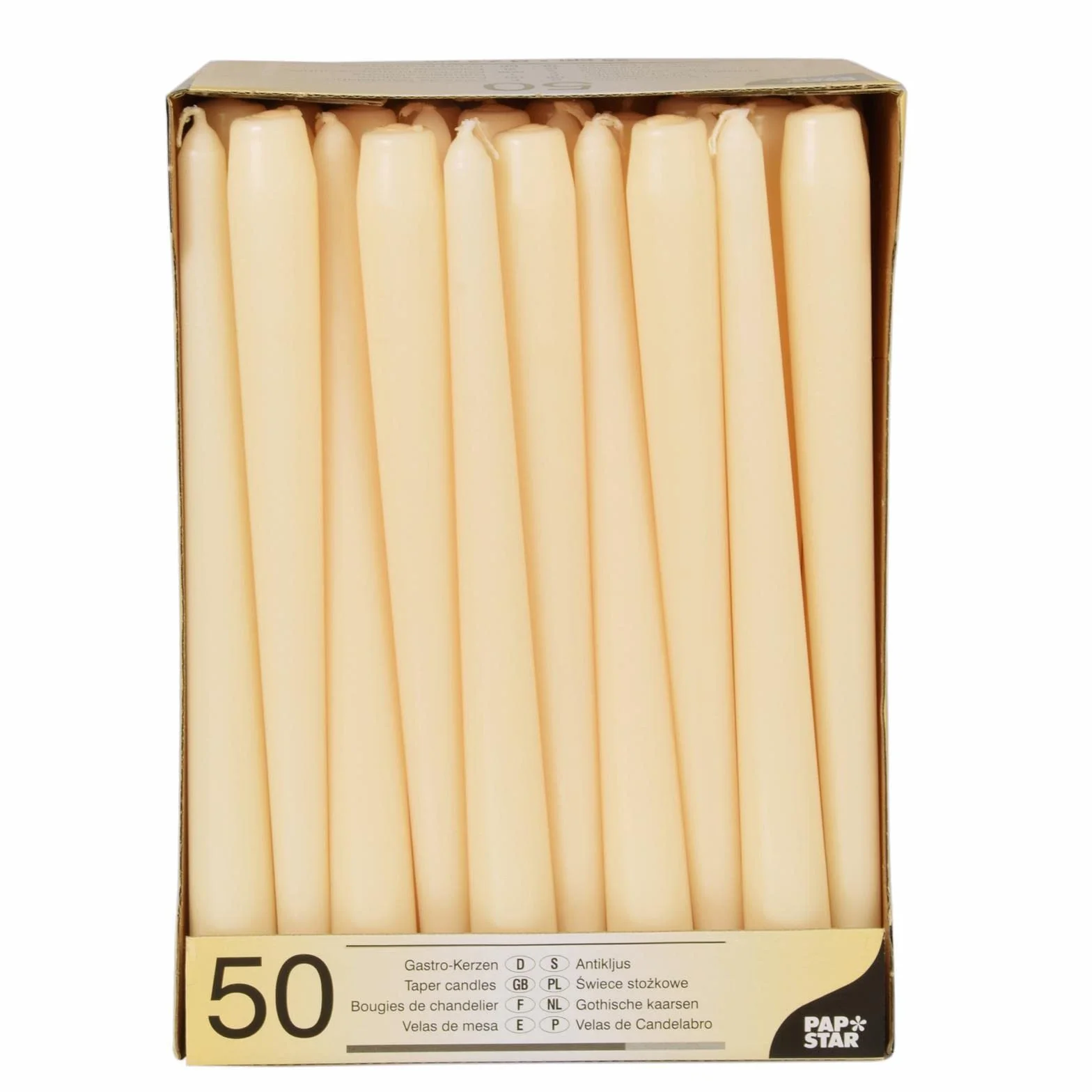 Papstar Velas diámetro 2,2 x 25 cm color claro