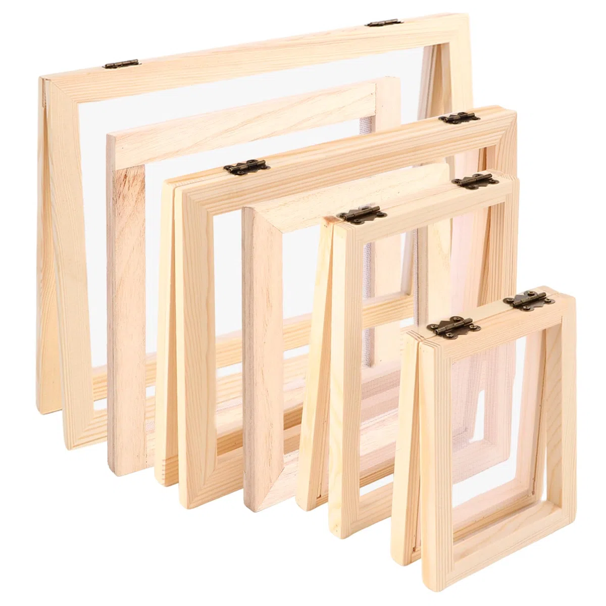6 piezas de papel de 6 tamaños, marco para fabricación de papel (A4, A5, A6 y A7), marco de papel de 25 x 34 cm, juego de serigrafía, marco para manualidades y manualidades