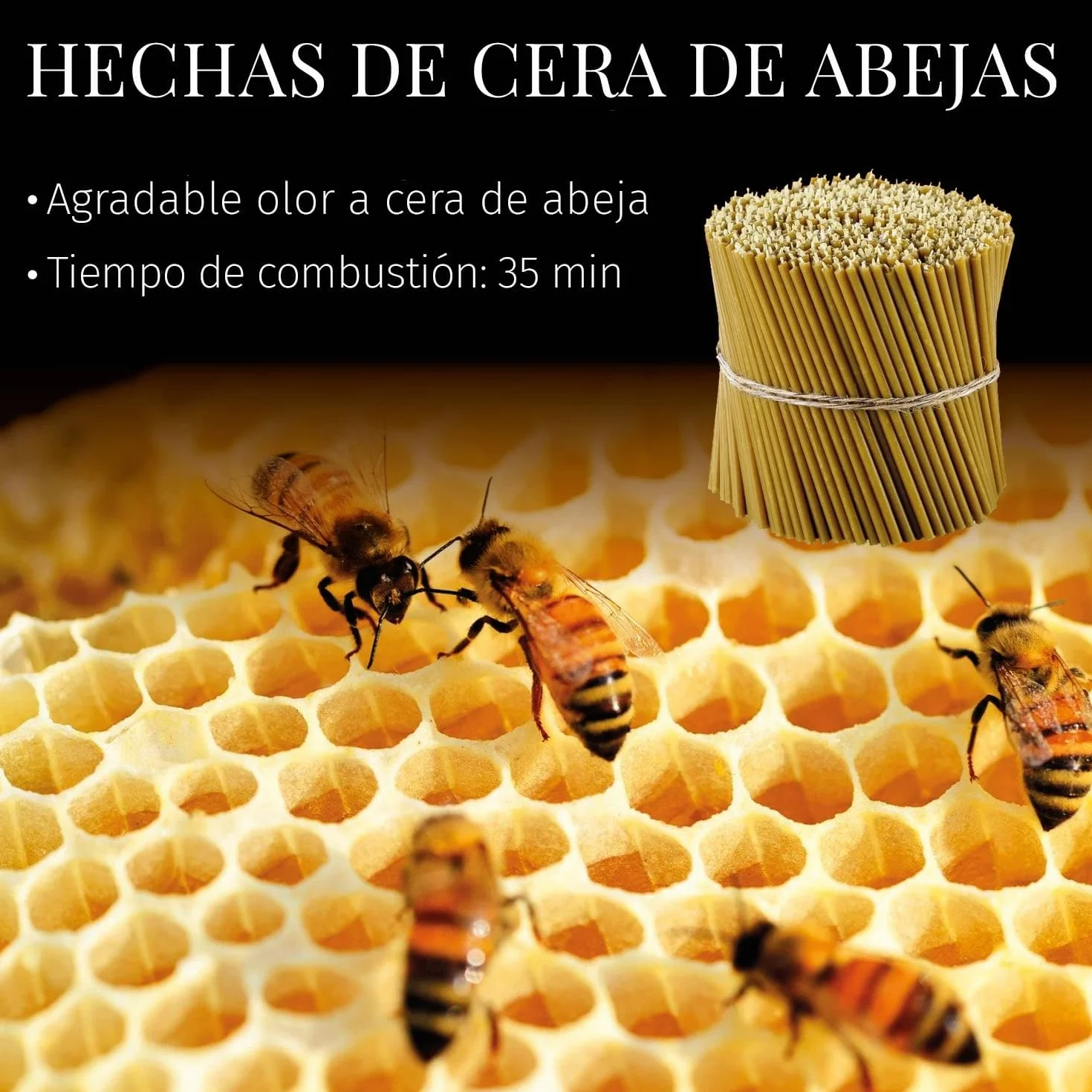 Velas de Cera de Abejas 100% Pura Ortodoxas para Oración, Rituales, Decoración de Mesa, 16 cm, 100 Unidades