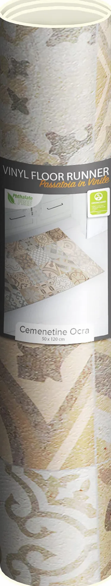 CREARREDA Alfombra de vinilo antideslizante y lavable para cocina, 100% Made in Italy, 120x50cm