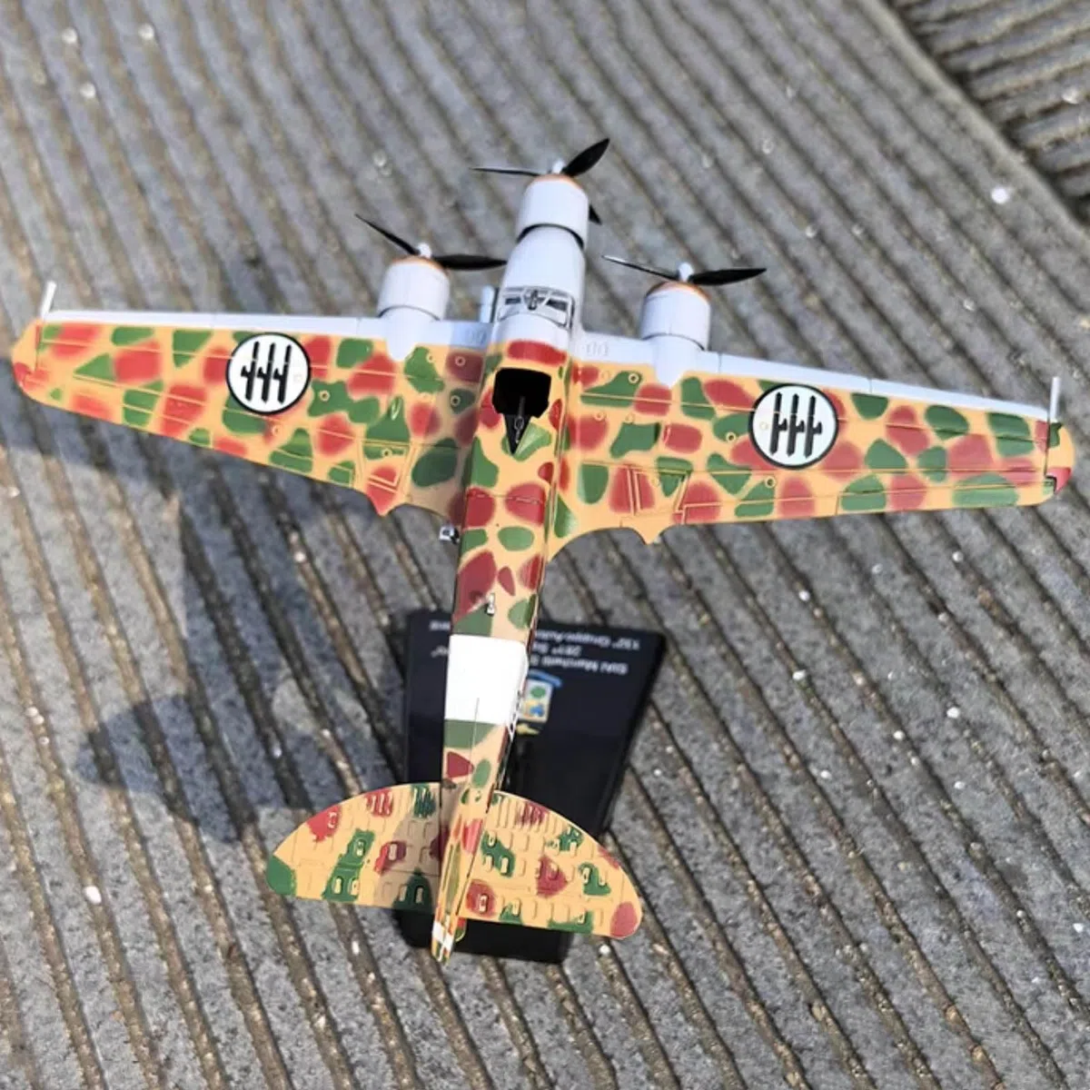 DAGIJIRD Modelo de avión de aleación de simulación 1:144 aleación WWII Italia SM.79 Sparviero modelo bombardero