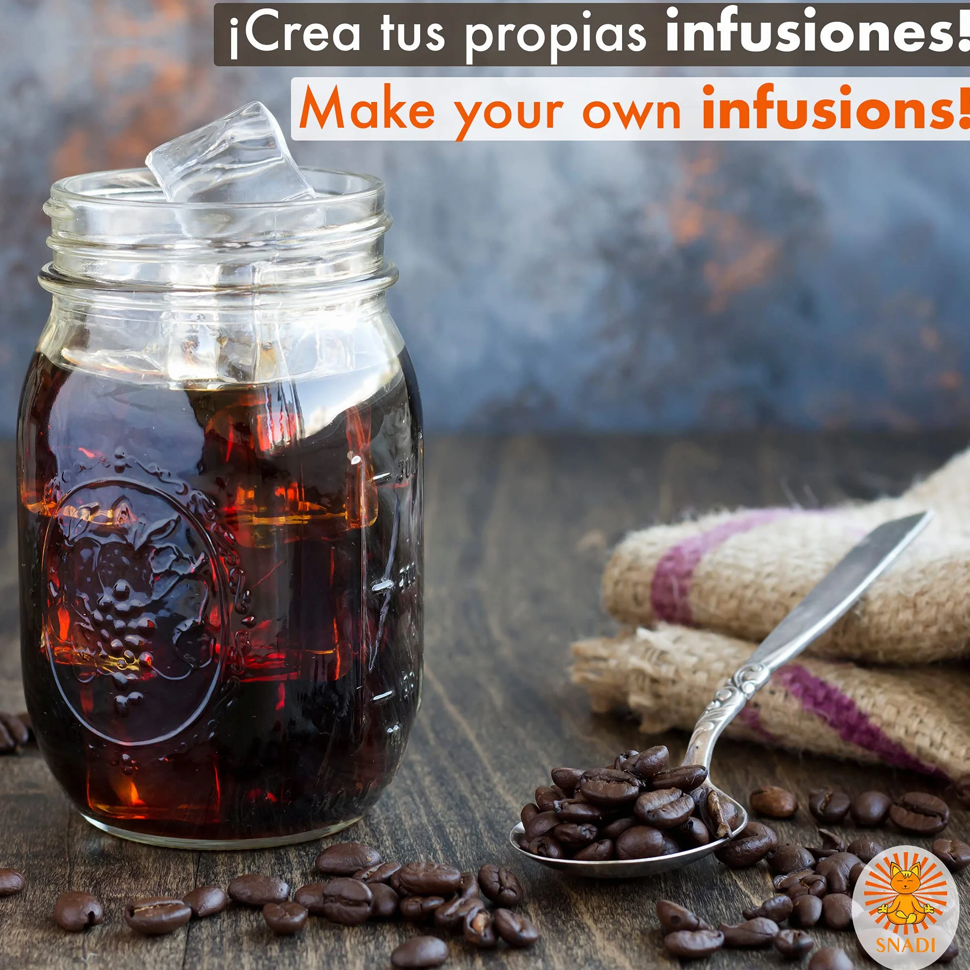 Jarra cold brew 2 Litros Infusionador con filtro de maya fina tapa hermética Tritan libre de BPA