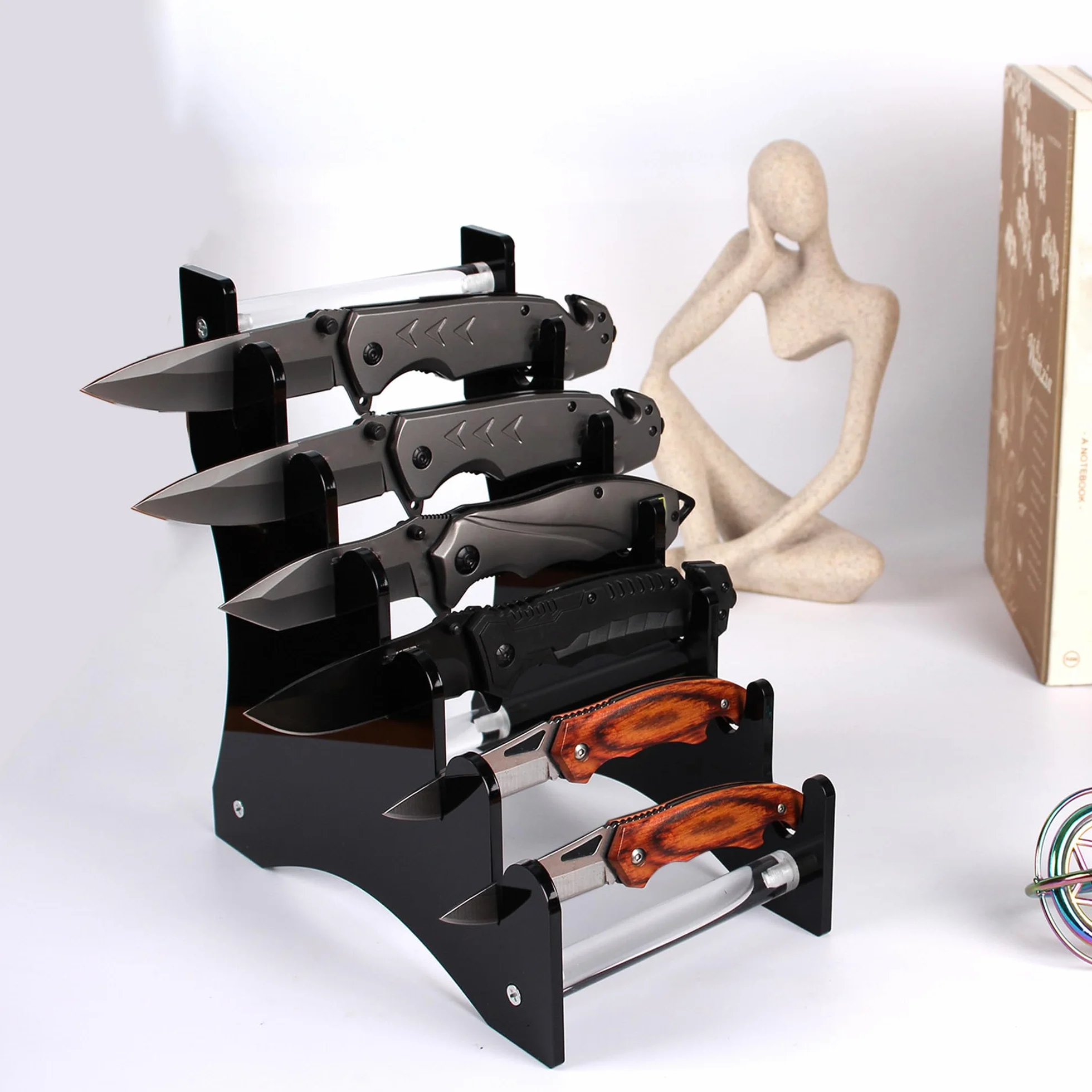 Soporte para cuchillos, soporte para exhibición de cuchillos, vitrina de cuchillos, soporte de exhibición de colección de cuchillos…