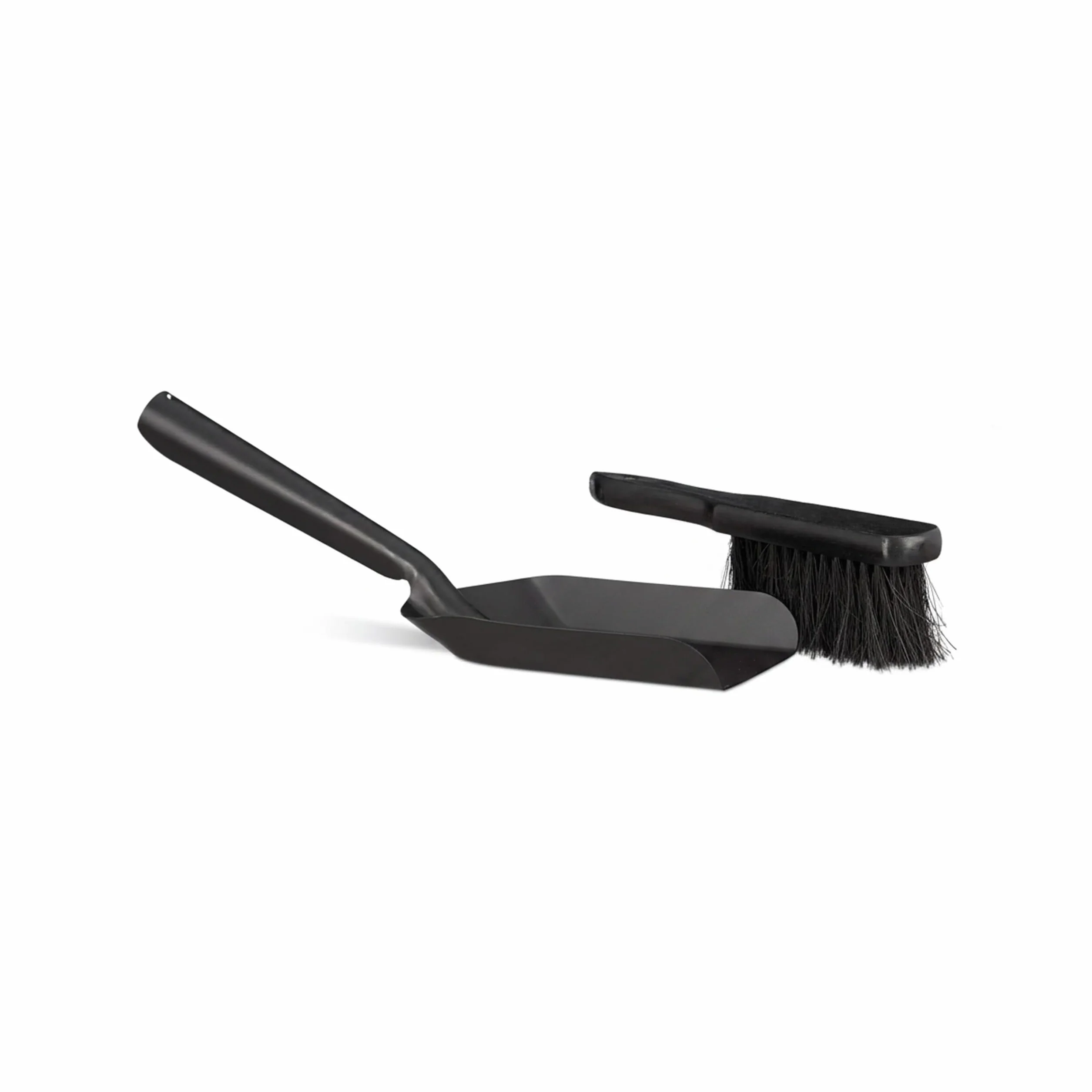 Recogedor para Chimenea con Cepillo Acero Negro 13 x 41 x 13 cm