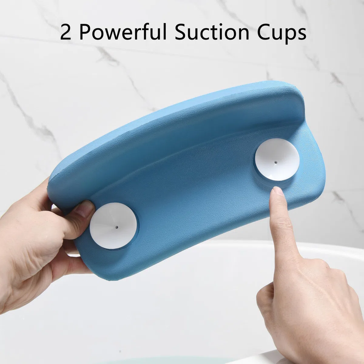Almohada de Baño Impermeable con Ventosas Antideslizantes - Reposacabezas Ergonómico para Bañera/Hidromasaje, Cojín SPA Hogareño de Material Premium, Máximo Confort y Relax Profundo - Azul