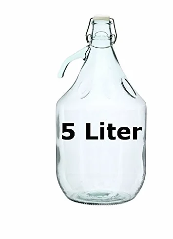 Garrafa de cristal de 5 litros con cierre hermético, damajuana de 5 litros / garrafa de fermentación