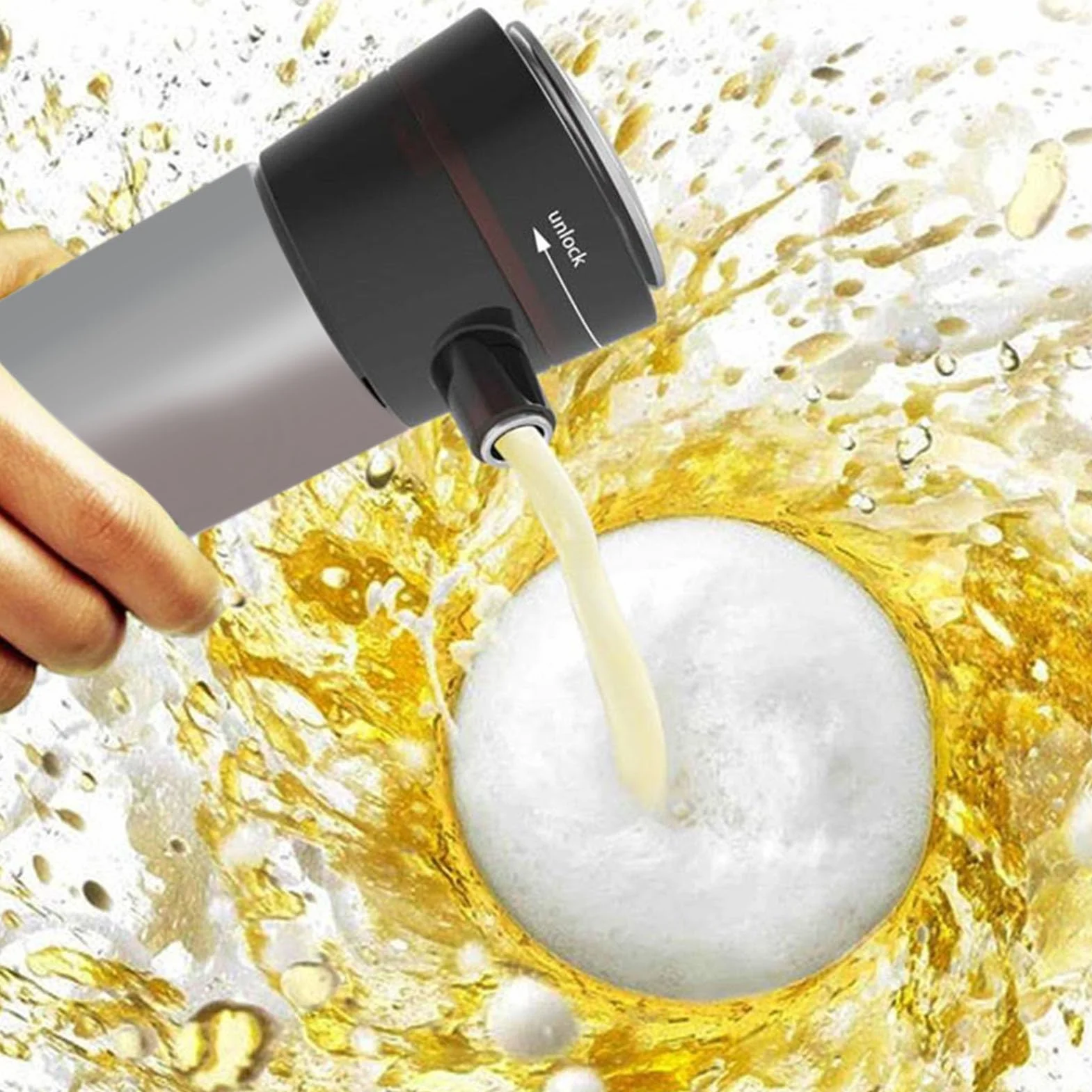 Espumador De Cerveza, Fabricante De Espuma De Cerveza, Burbujeador De Cerveza Eléctrico De Espuma Rápida, Dispensador De Vertedor De Vino Con Adaptador Enlatado Embotellado Universal Para Cerveza