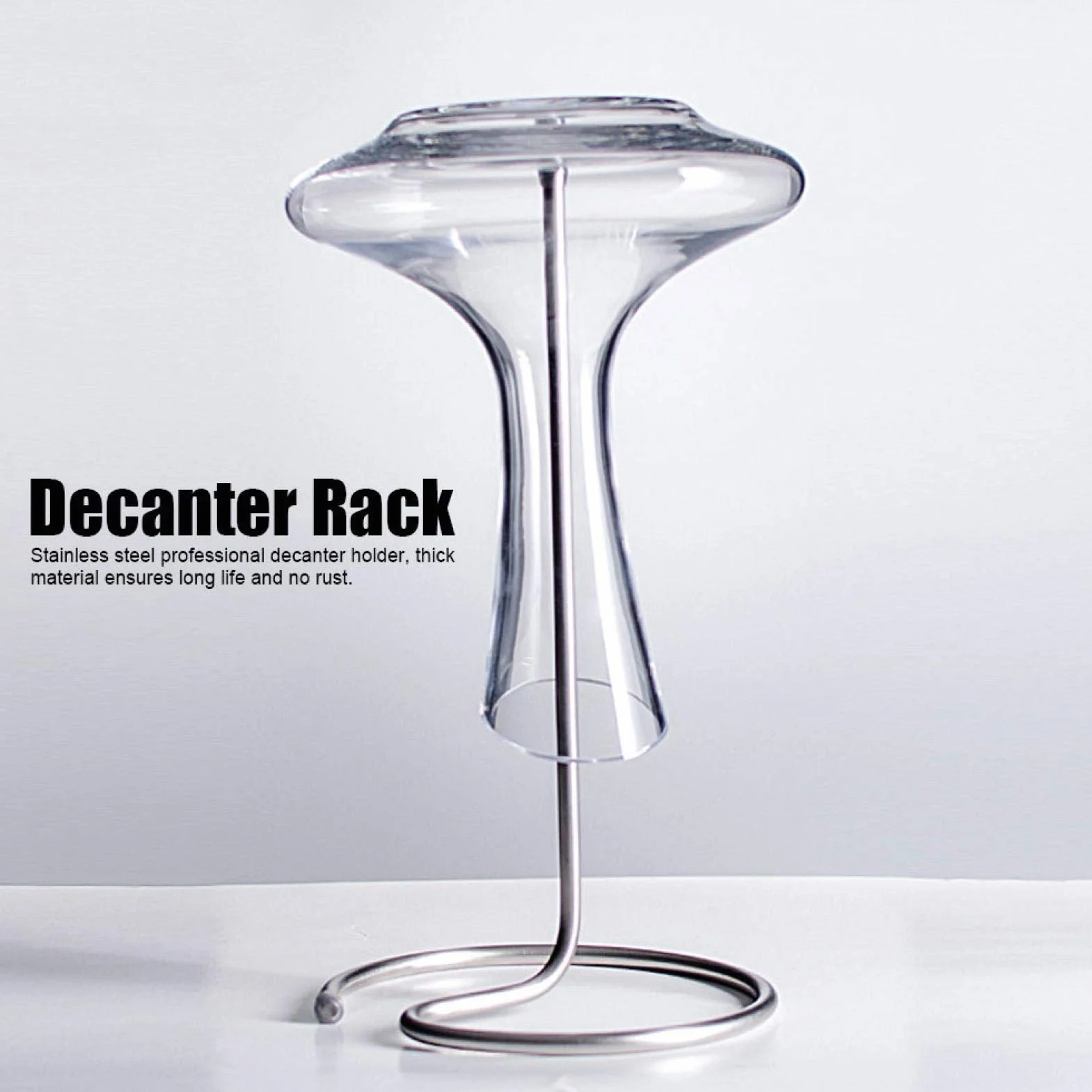 HERCHR Decanter Rack Soporte de acero inoxidable 16,5 x 16,5 x 31 cm