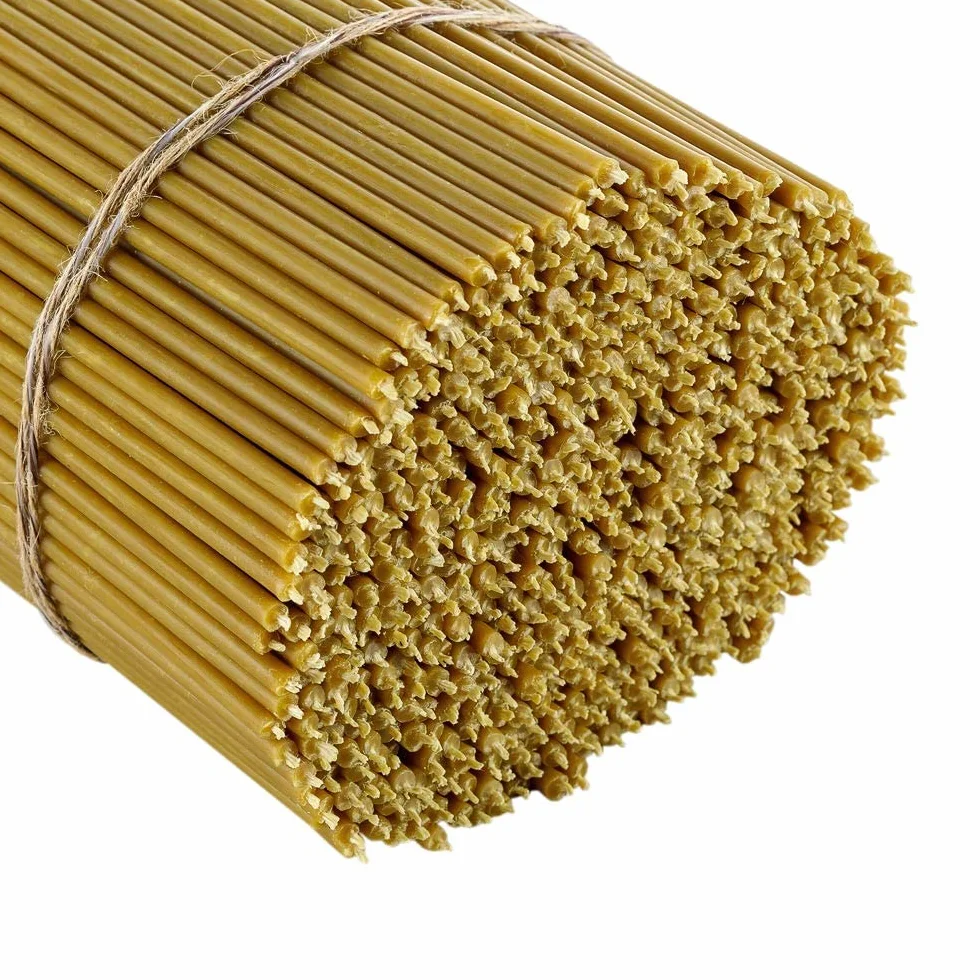 Velas de Cera de Abejas 100% Pura Ortodoxas para Oración, Rituales, Decoración de Mesa, 16 cm, 100 Unidades