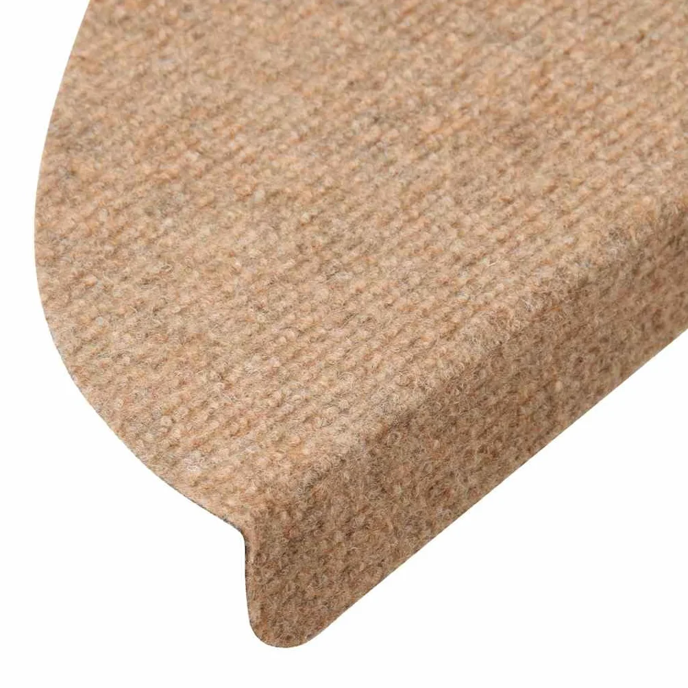 vidaXL Alfombrilla Autoadhesiva de Escalera 10 uds, Alfombra Antideslizantes para Peldaño Lavable y Plegable, Estera para Escaleras, Beige