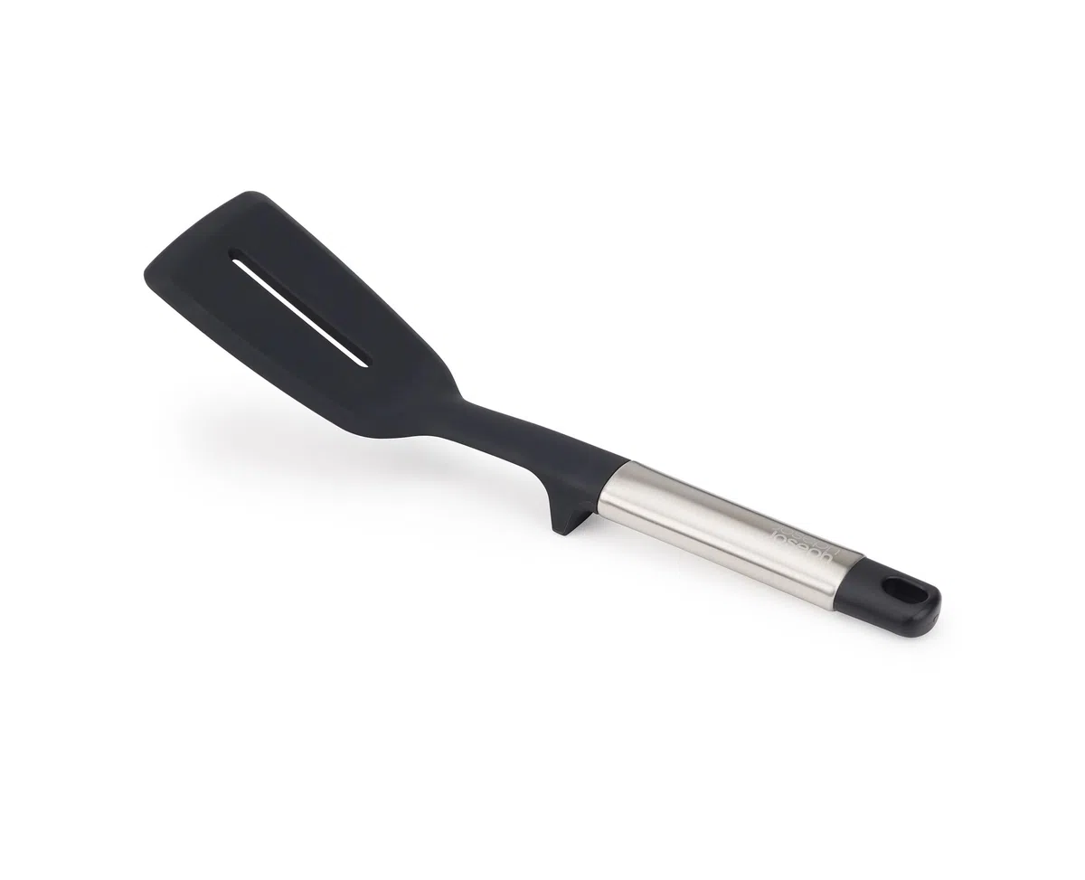 Joseph Joseph Elevate Paleta de Cocina de Silicona con Ranuras, Accesorios, Antiadherentes, Resistentes al Calor, Mango en Acero Inoxidable
