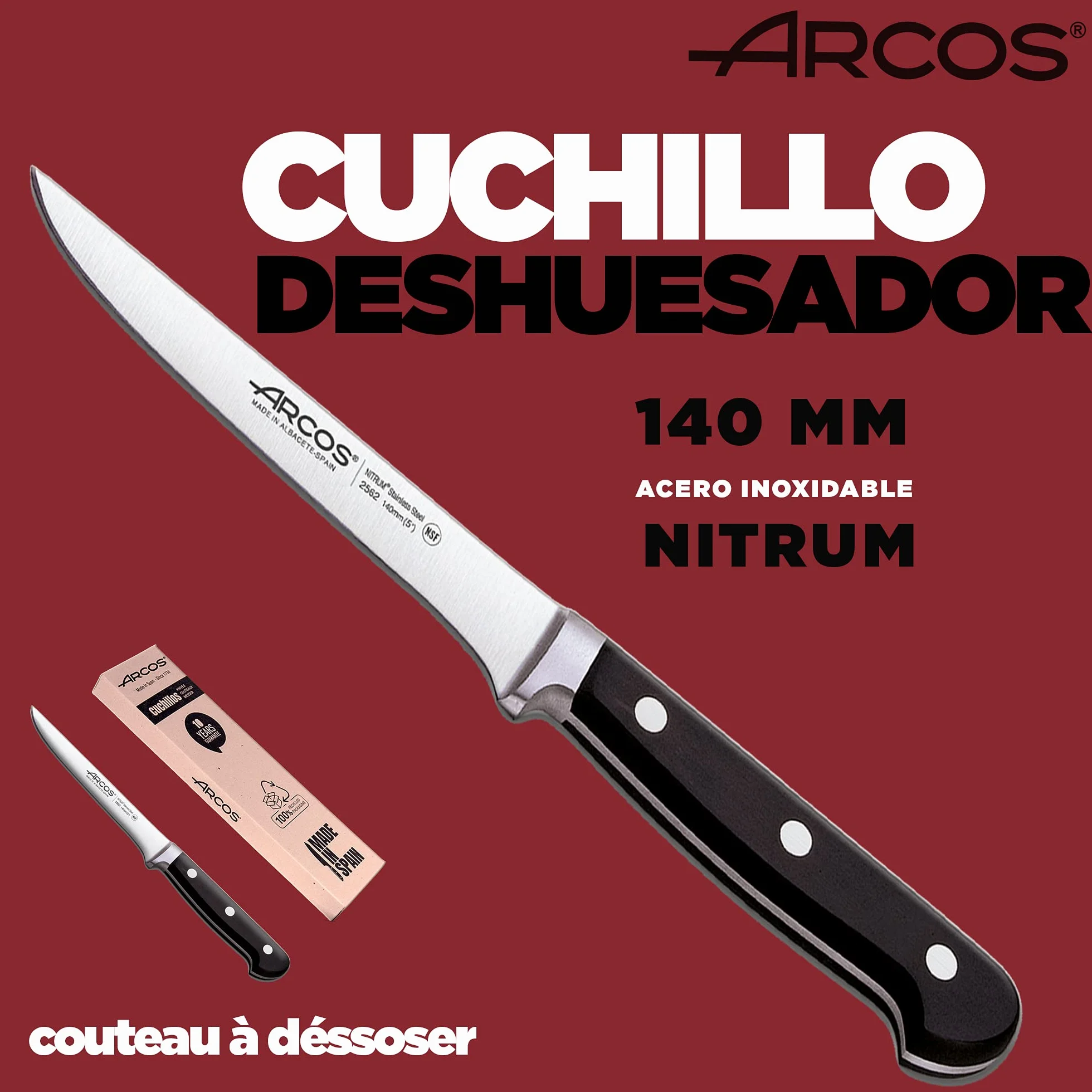 Arcos Cuchillo de Deshuesar 140 mm Clásica Envase Eco