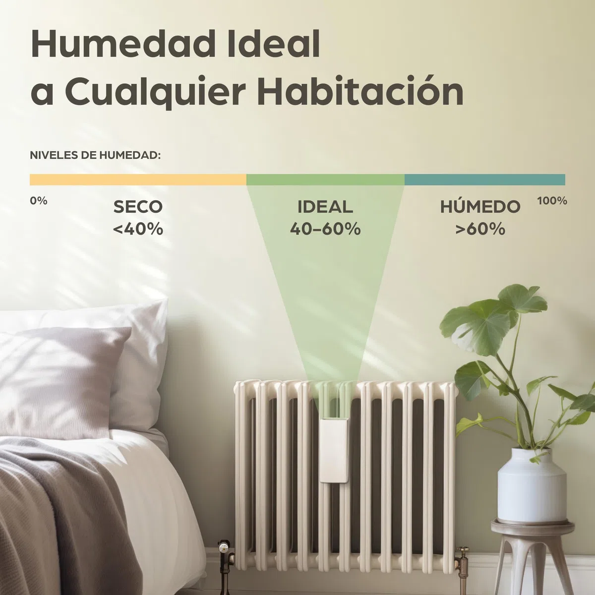 Praknu Humidificador para Radiador de Cerámica - 4 Piezas con Gancho Flexible para Colgar - Control de la Humedad - Ahorro de Energía - Liberación Eficaz de la Humedad