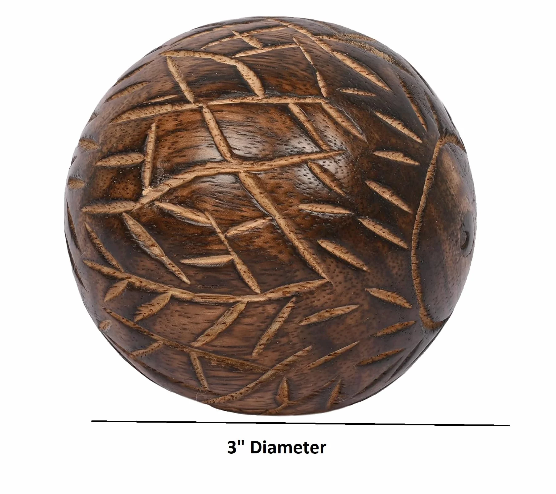 Juego de 3 Bolas Redondas Decorativas de Madera de Mango para Decoración del Hogar