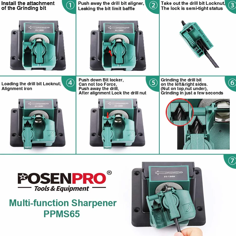 POSENPRO Afilador de Cuchillos Eléctrico, Estación de Afilado Universal, Afilador Multifunción Cuchillo Eléctrico Profesional y Cincel y Afilador de Brocas HSS