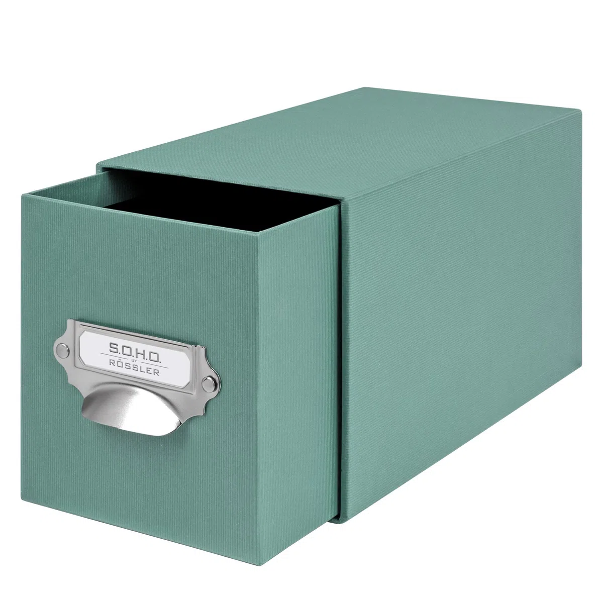 Rössler SOHO Caja de almacenamiento para CD, organizador con cajón, almacenamiento y organización, 143 x 158 x 261 mm, 1 unidad, color: verde, azul, ópalo