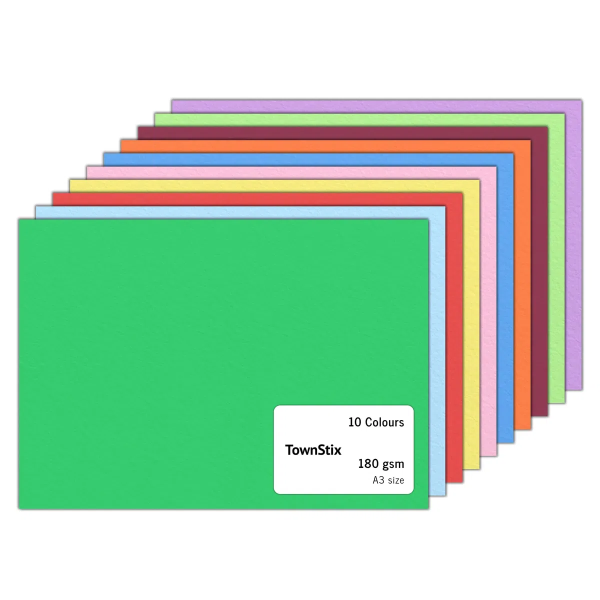 60 Piezas, 180gr - Cartulinas A3 Colores, Folios de Colores Hojas Papel - 10 Colores, 420 x 297 mm