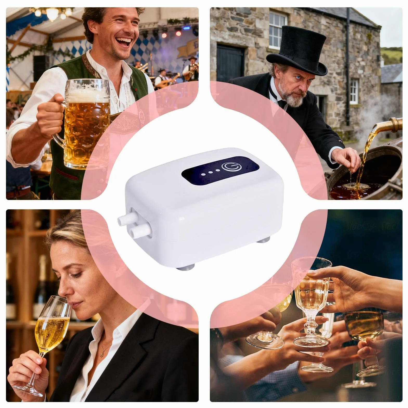 Bomba de Transferencia de Vino Kit con Manguera Desmontable de Grado Alimentario para Elaboración de Cerveza