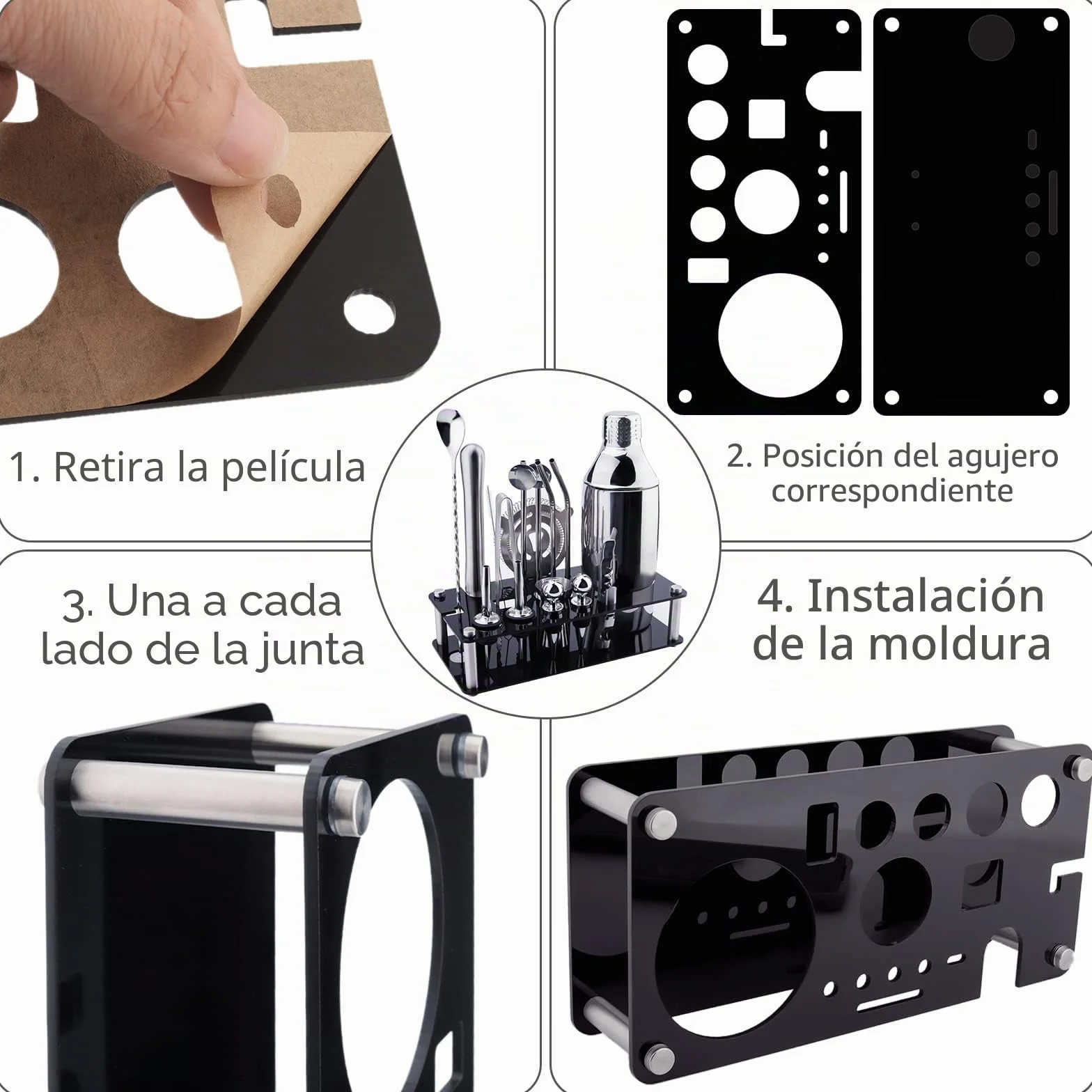 Juego de Coctelera, 18 Piezas Cocktail Kit, 750ml Profesional Coctelera para Cocteles de Acero Inoxidable, Set Cocteleria Kit de Camarero para Hogar, Bar, Fiesta, Elección