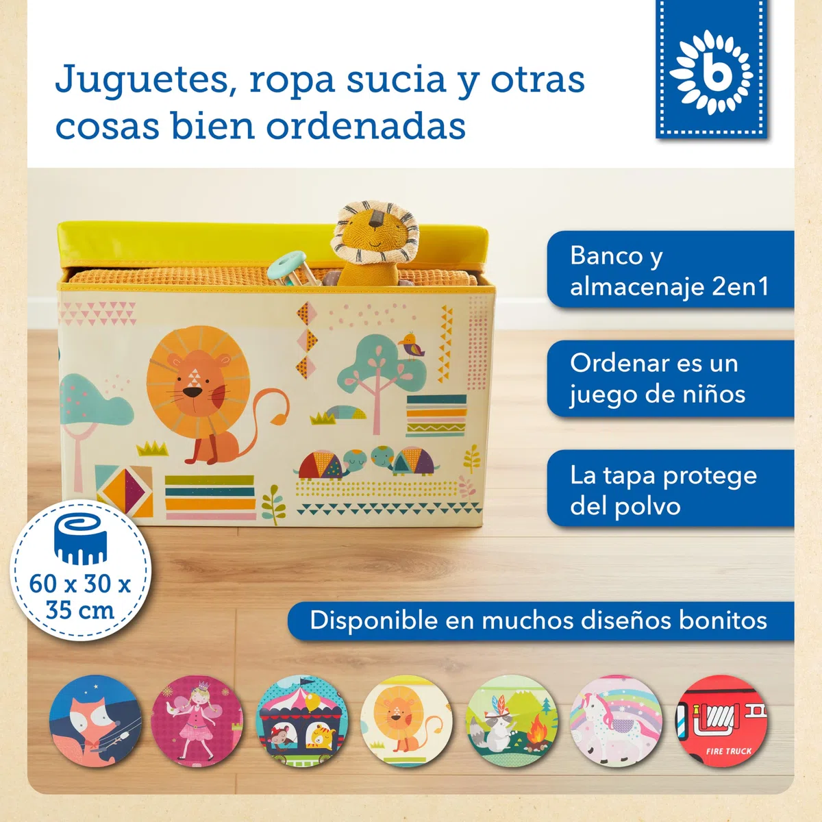 Bieco | almacenaje juguetes | baúl organizador infantil | caja guardar juguetes