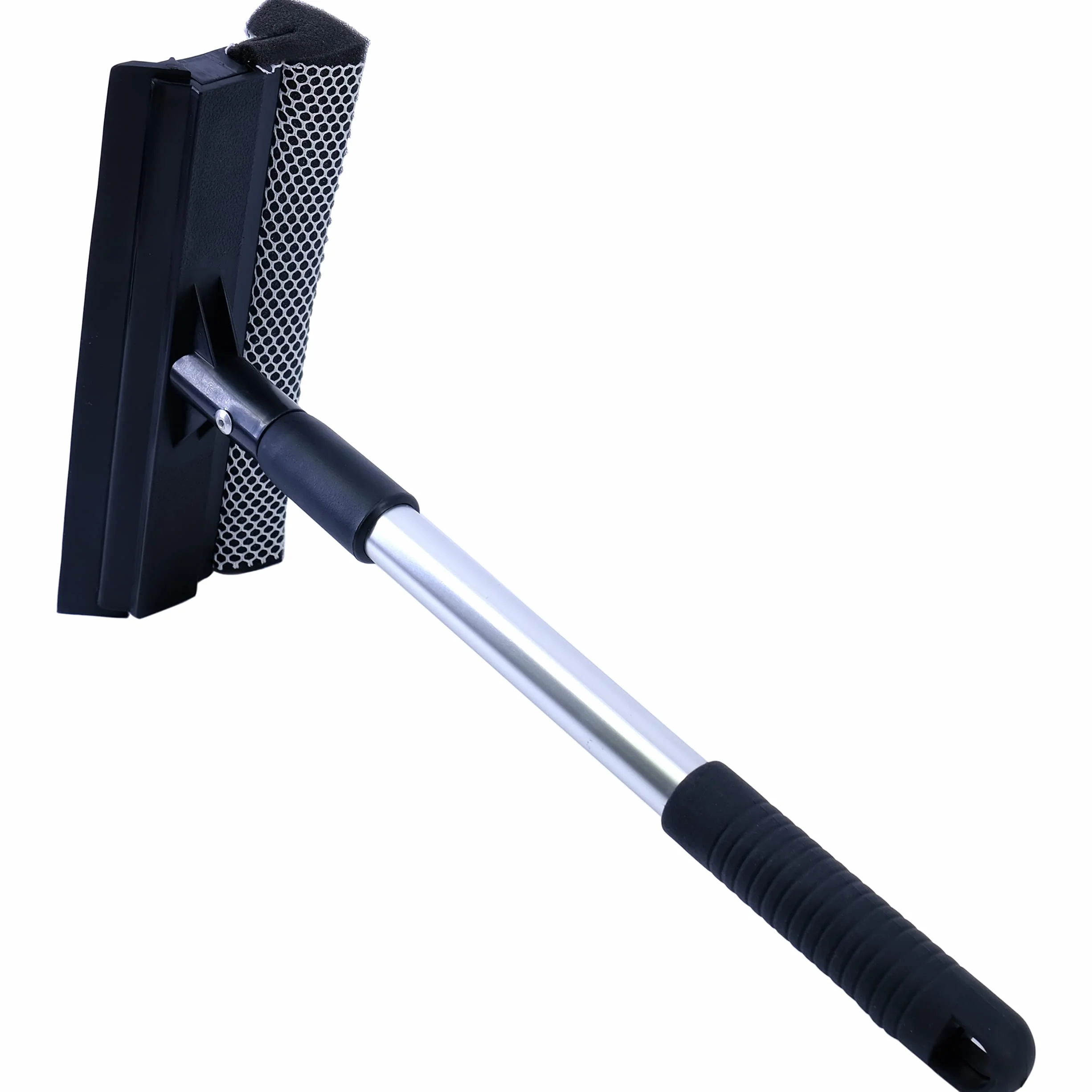 Polyte - Espátula limpiacristales para ventanillas y Ventanas - Mango telescópico de Aluminio de 36 a 50 cm - Negro