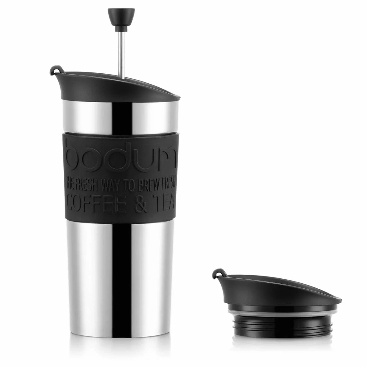 Bodum Travel Press Set Taza con émbolo y Tapa Extra 0,35 l Negro