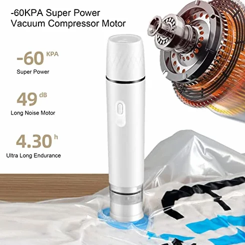 Eujgoov Sellador Al Vacío, Bomba de Mano para Bolsas de Vacío, Bomba de Vacío Manual, Bomba de Aire Eléctrica, Máquina de Sellado Al Vacío de Alimentos