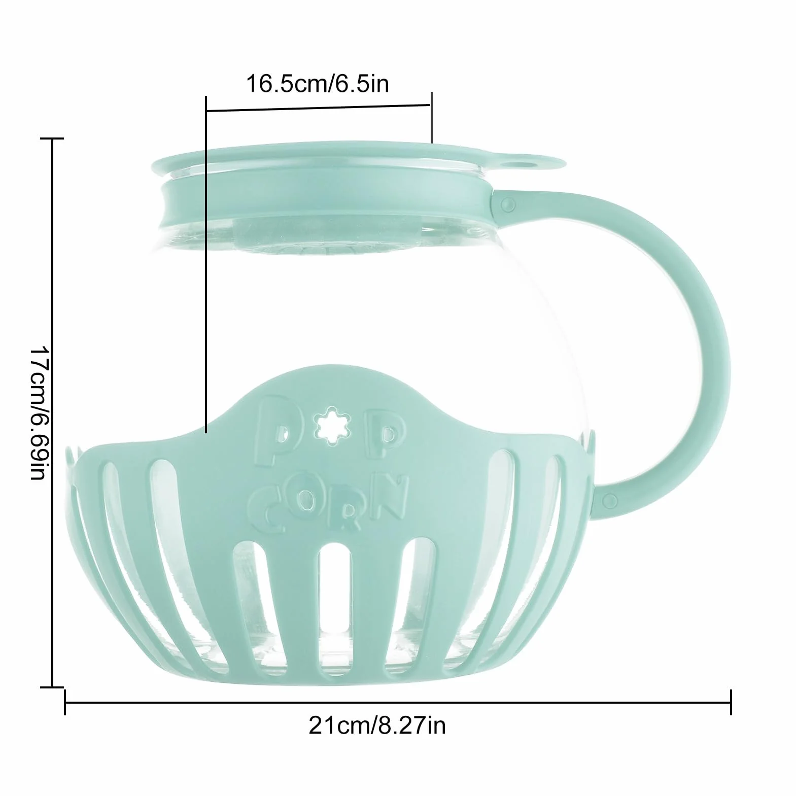 Máquina para hacer palomitas de maíz, olla para microondas, palomitas de maíz de aire, para microondas, microondas, palomitas de maíz, de cristal premium, sin BPA, apta para lavavajillas