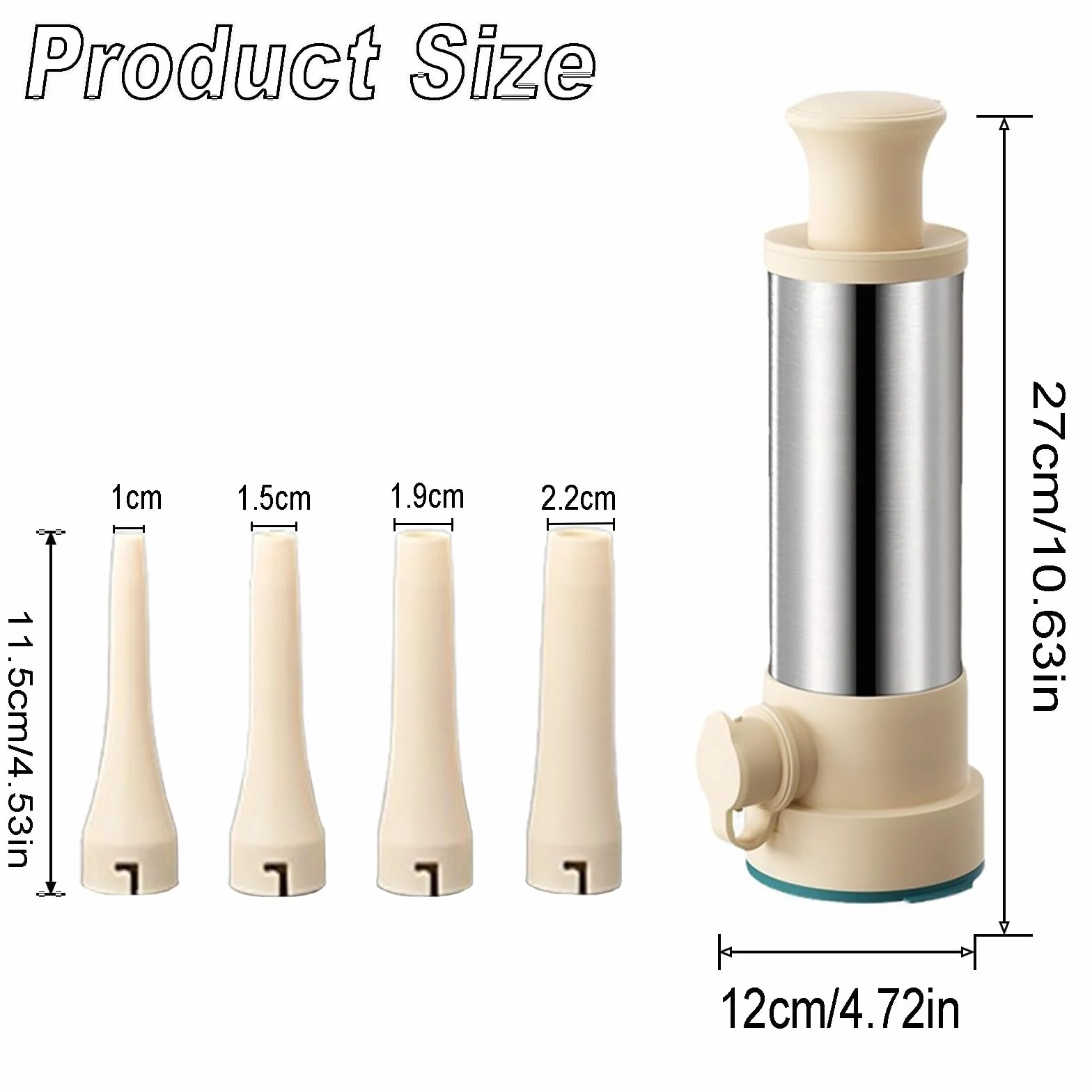 Embutidora De Chorizos 2 En 1, Embutidora De Salchichas De Acero Inoxidable, Máquina Manual Para Salchichas, Con 4 Tubo De Relleno De Salchichas, Rellenador De Cocina Para Salchichas Caseras