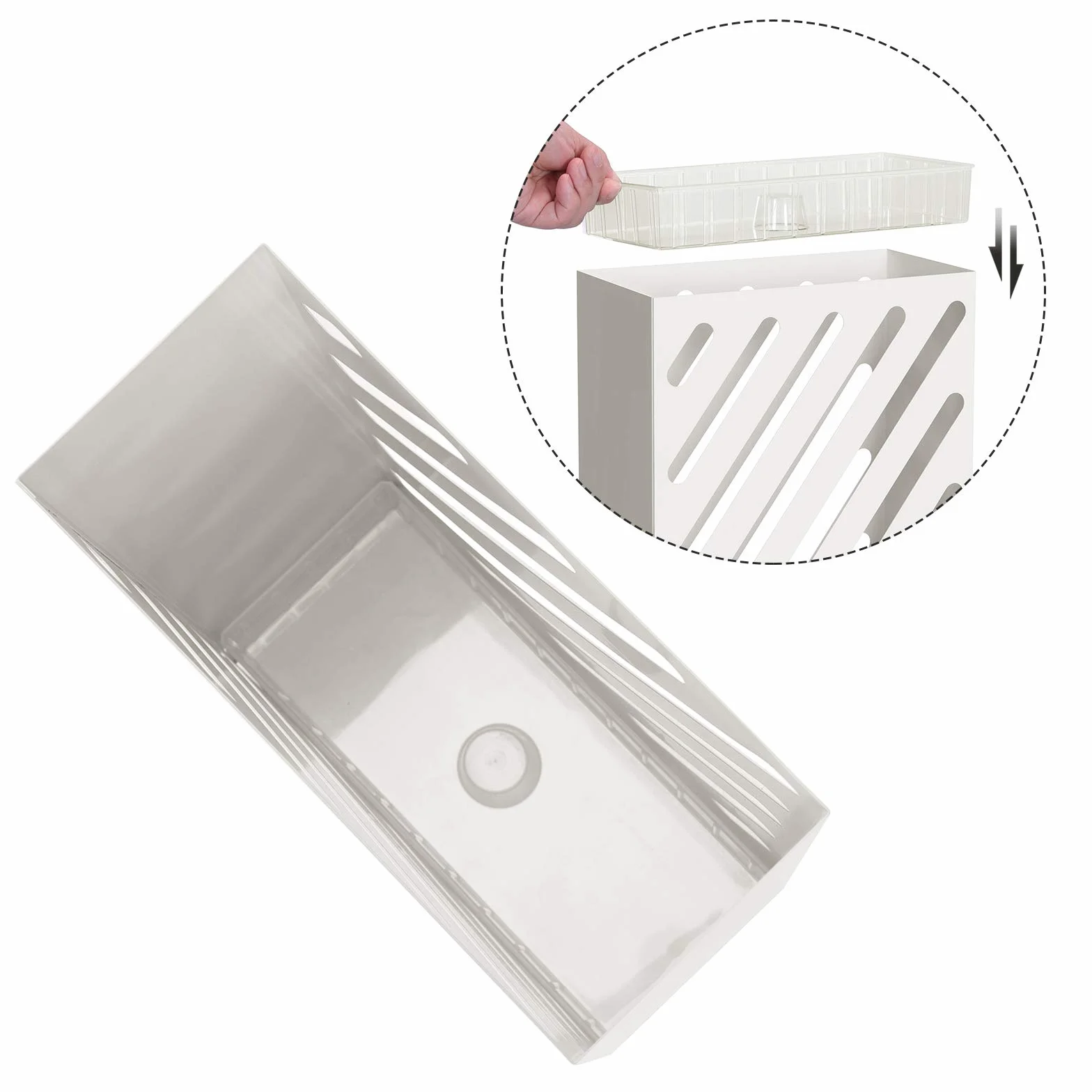 SONGMICS Paragüero Rectángulo Blanco LUC03WT