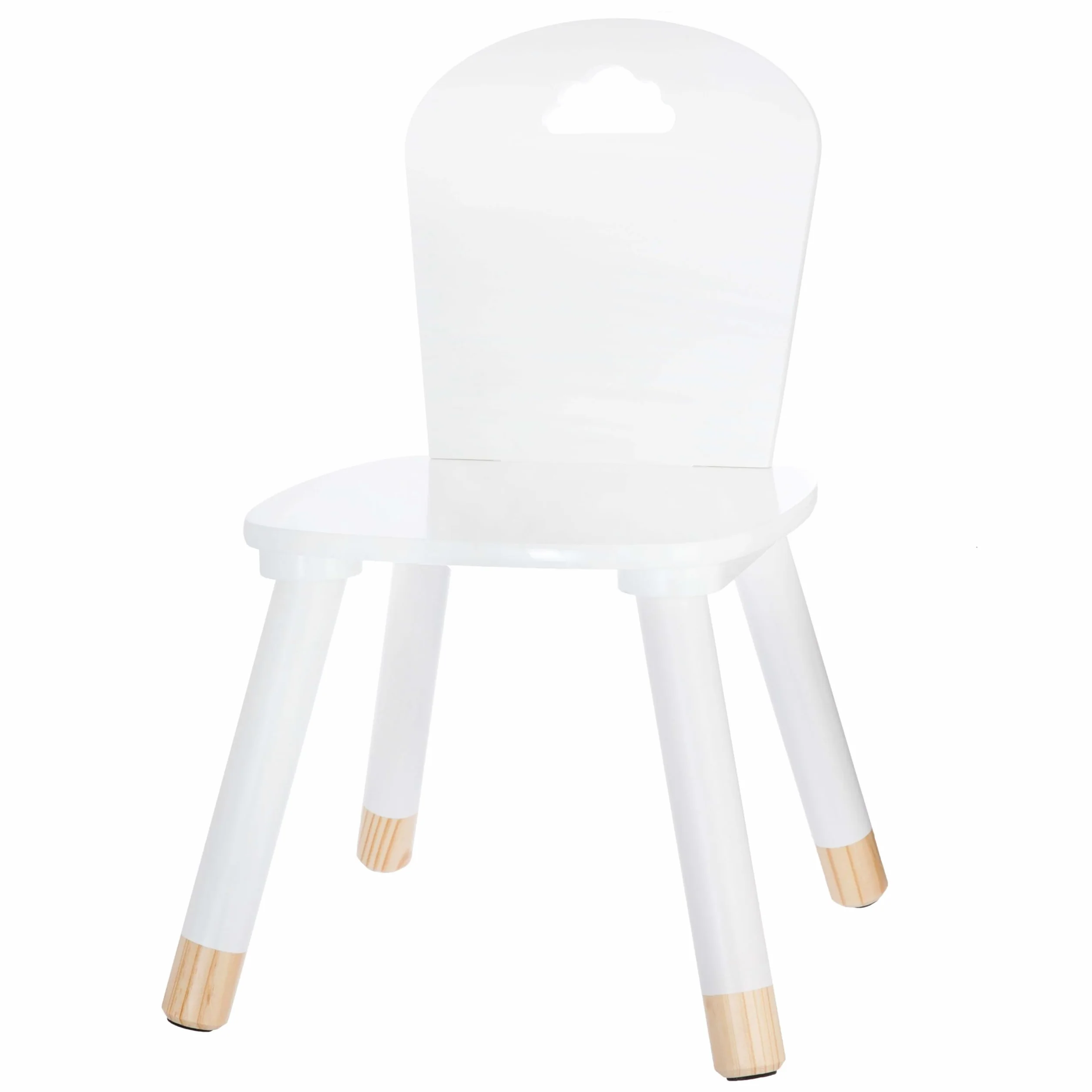 Miroytengo Silla Infantil Douceur Melamina Blanco, Patas de Madera, Estable y Elegante para Niños, Diseño Moderno