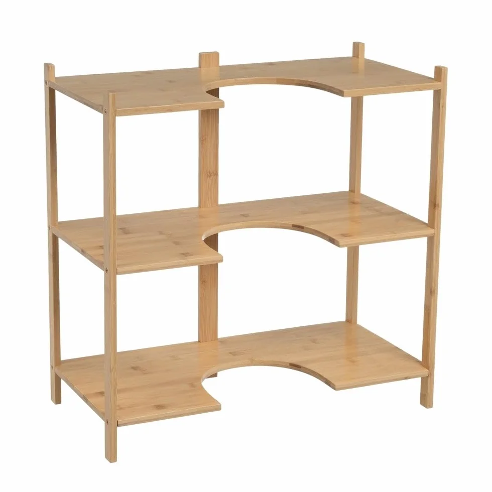 Mueble bajo Lavabo de Pedestal de bambú Natural de 60 cm