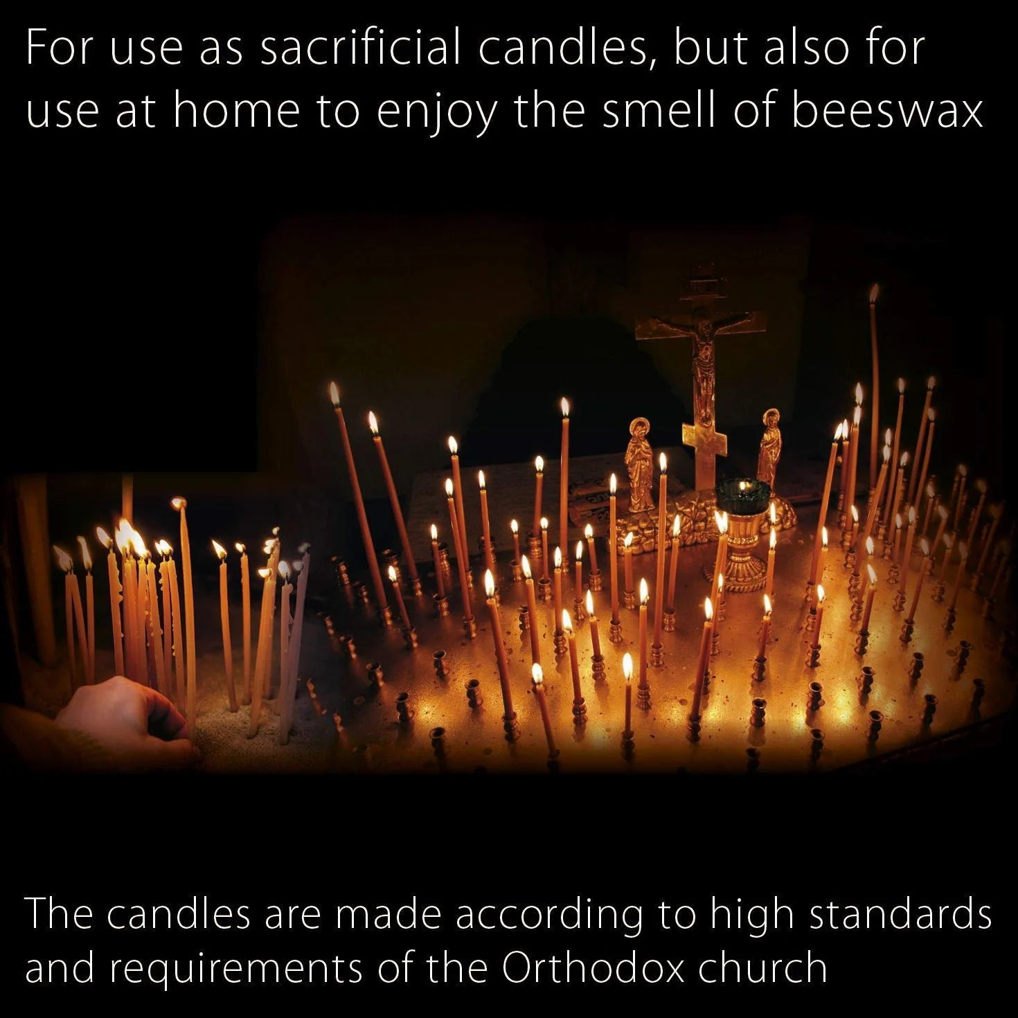 Danilovo Velas de Cera de Abeja Verde 16 cm 100 Unidades Ortodoxas Oración