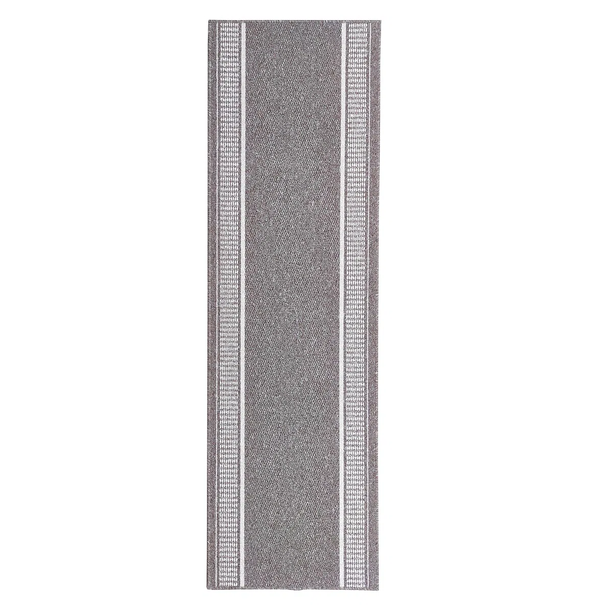 Alfombra Larga para Pasillo, Cocina, entradas Antideslizante de Colores Taupe y Antracita, Lavable en Lavadora y a Mano.