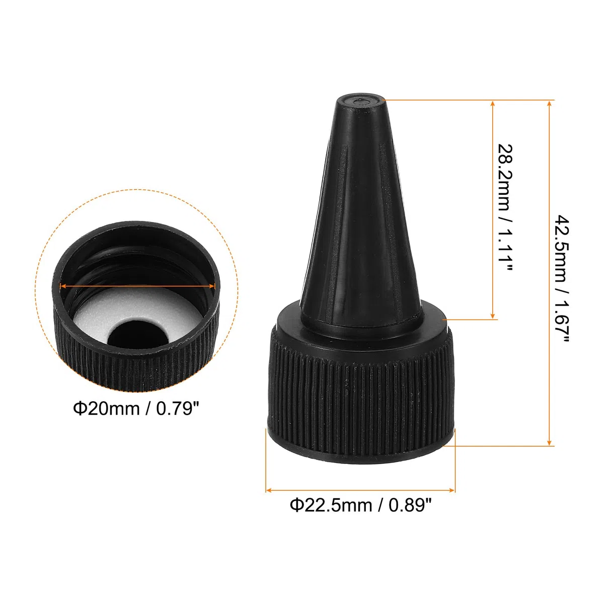 PATIKIL Girar Botella Tapas, 40 Uds 20/410 Estrujar Botella Tapa Reemplazo Tapas para Clavijaamento Dispensador Botellas Dispensador Tapas Pintura Botellas, Negro