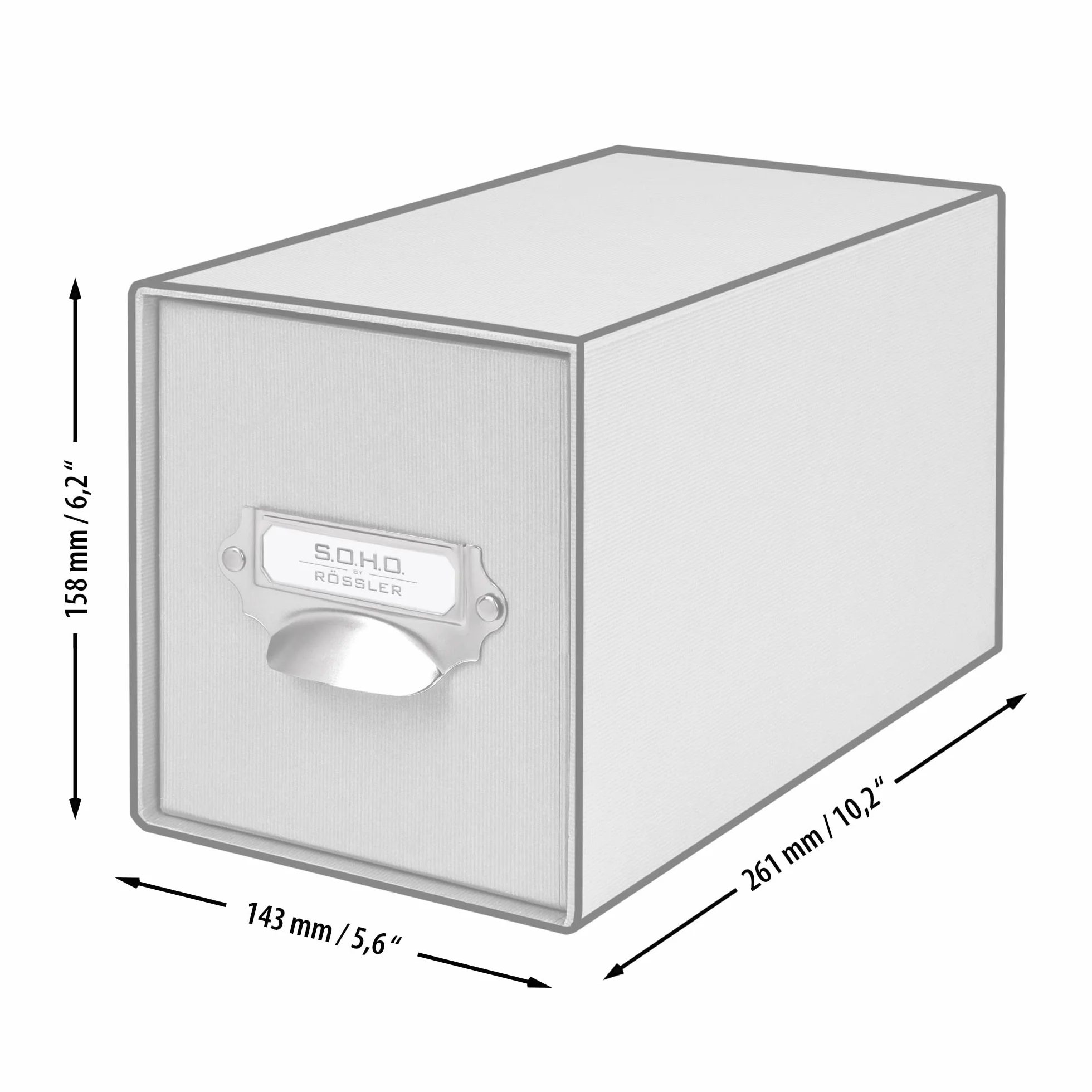 Rössler SOHO Caja de almacenamiento para CD, organizador con cajón, almacenamiento y organización, 143 x 158 x 261 mm, 1 unidad, color: verde, azul, ópalo