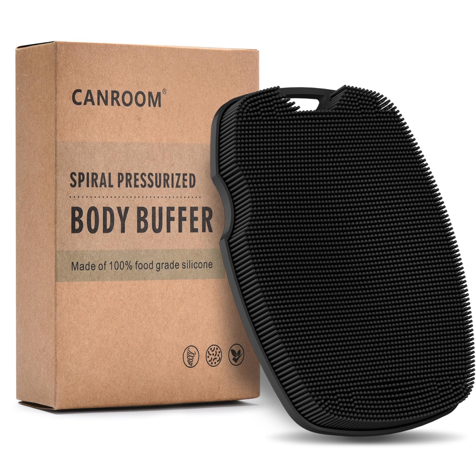 Zinc-Infused Silicone Exfoliating Scrubber - Black